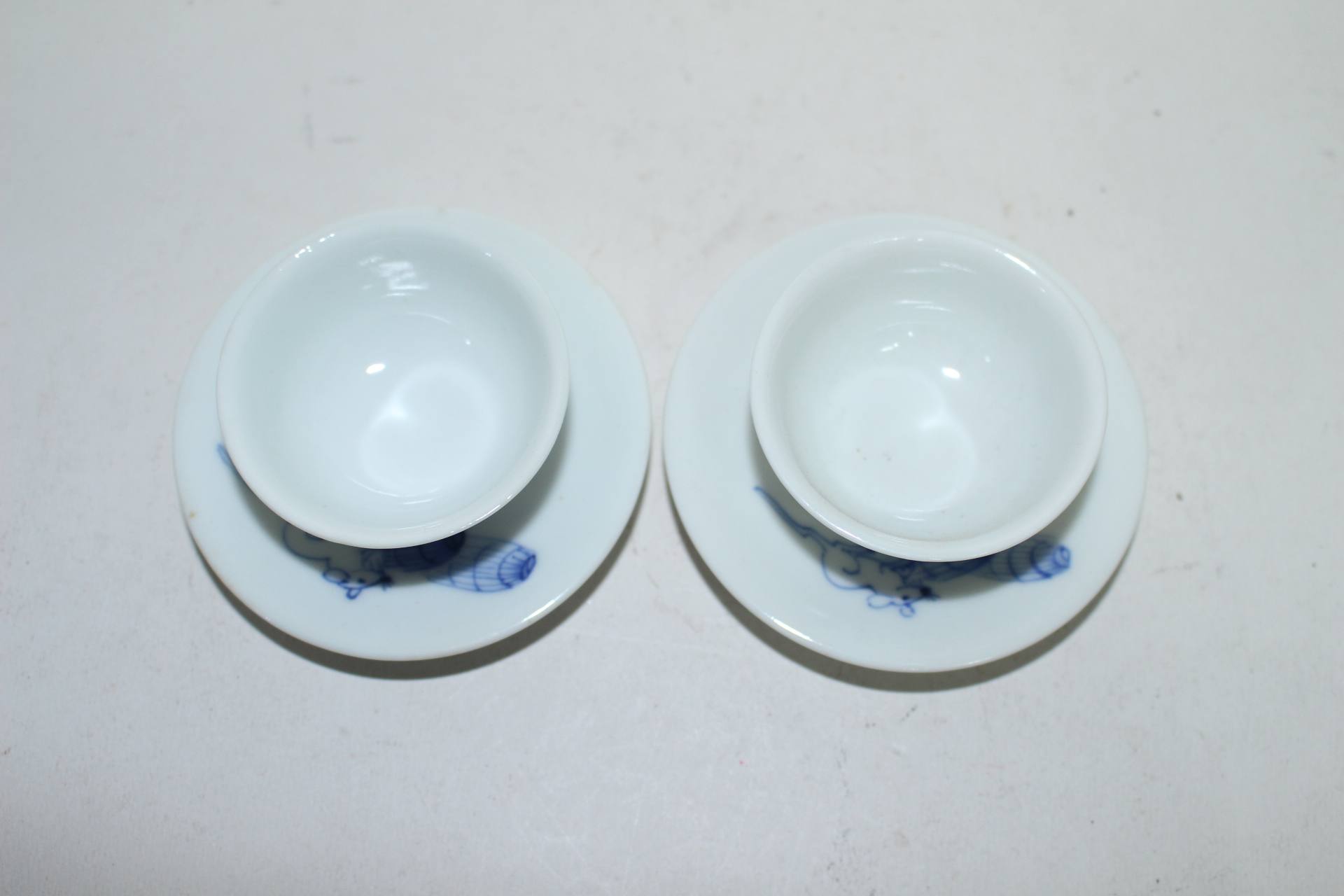 연대가좋은 이마리 청화백자 쥐문 잔받침과 잔 2점셋트