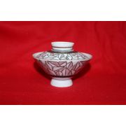 구다니 철화백자 추상문개완