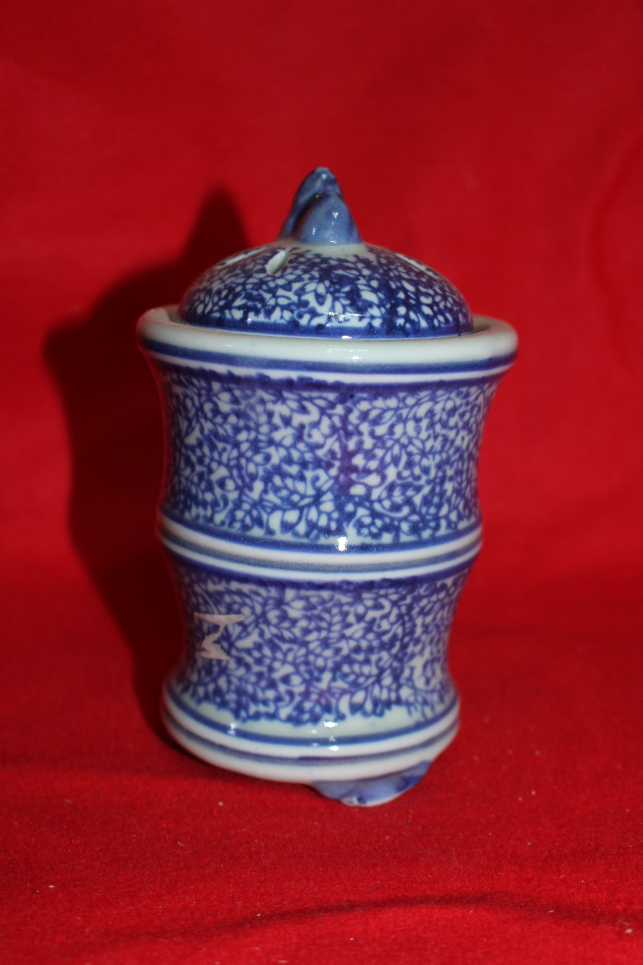 이마리 청화백자추상문 죽절형 향로