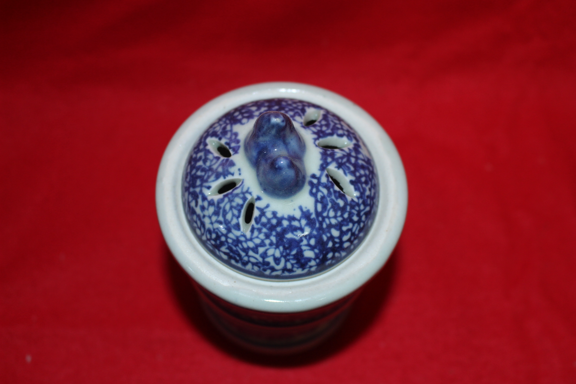 이마리 청화백자추상문 죽절형 향로