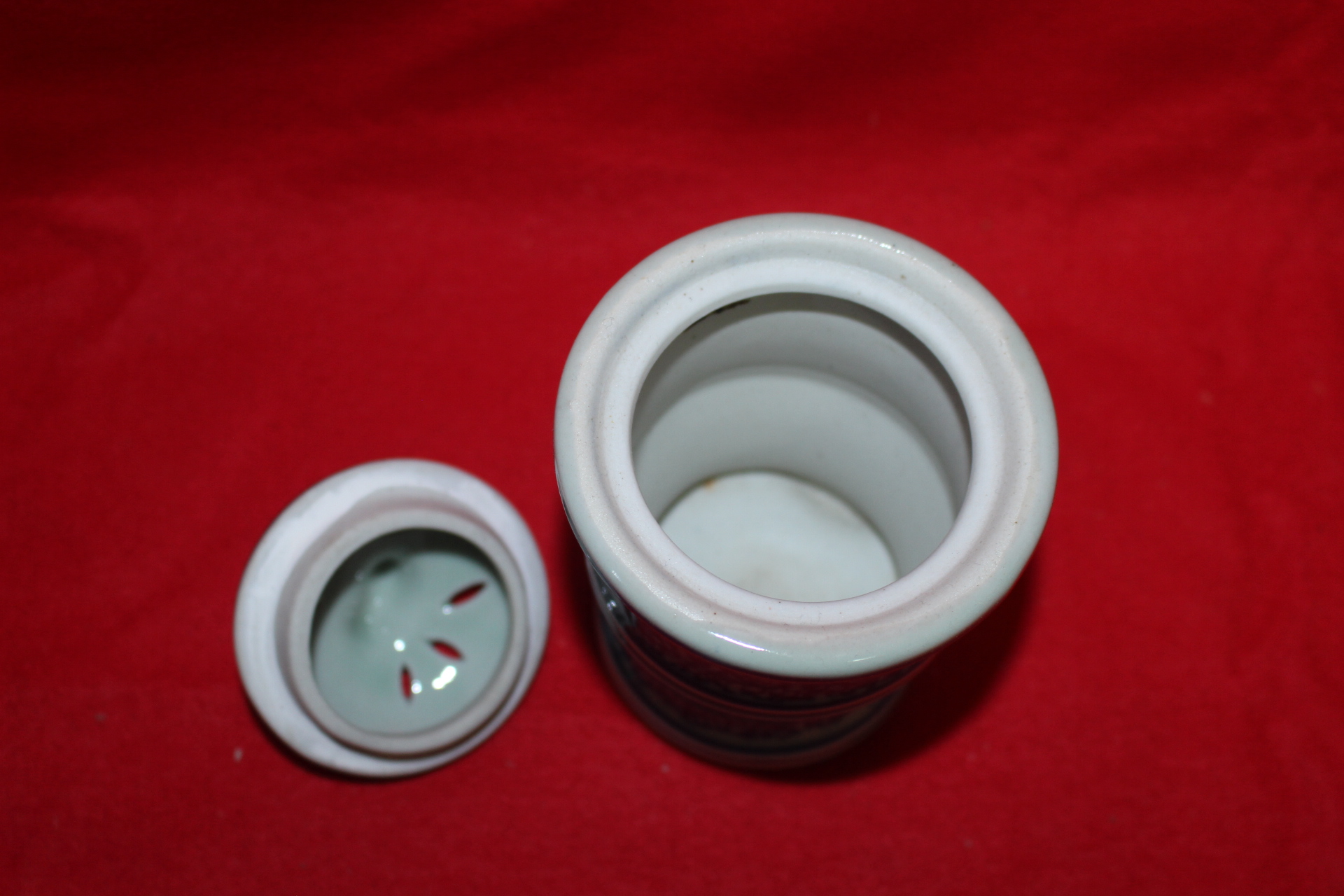 이마리 청화백자추상문 죽절형 향로