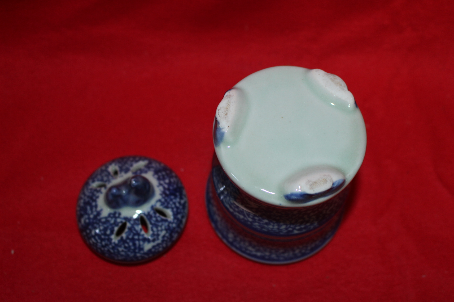 이마리 청화백자추상문 죽절형 향로