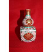 이마리 진사백자금채화문 사각호리형 호