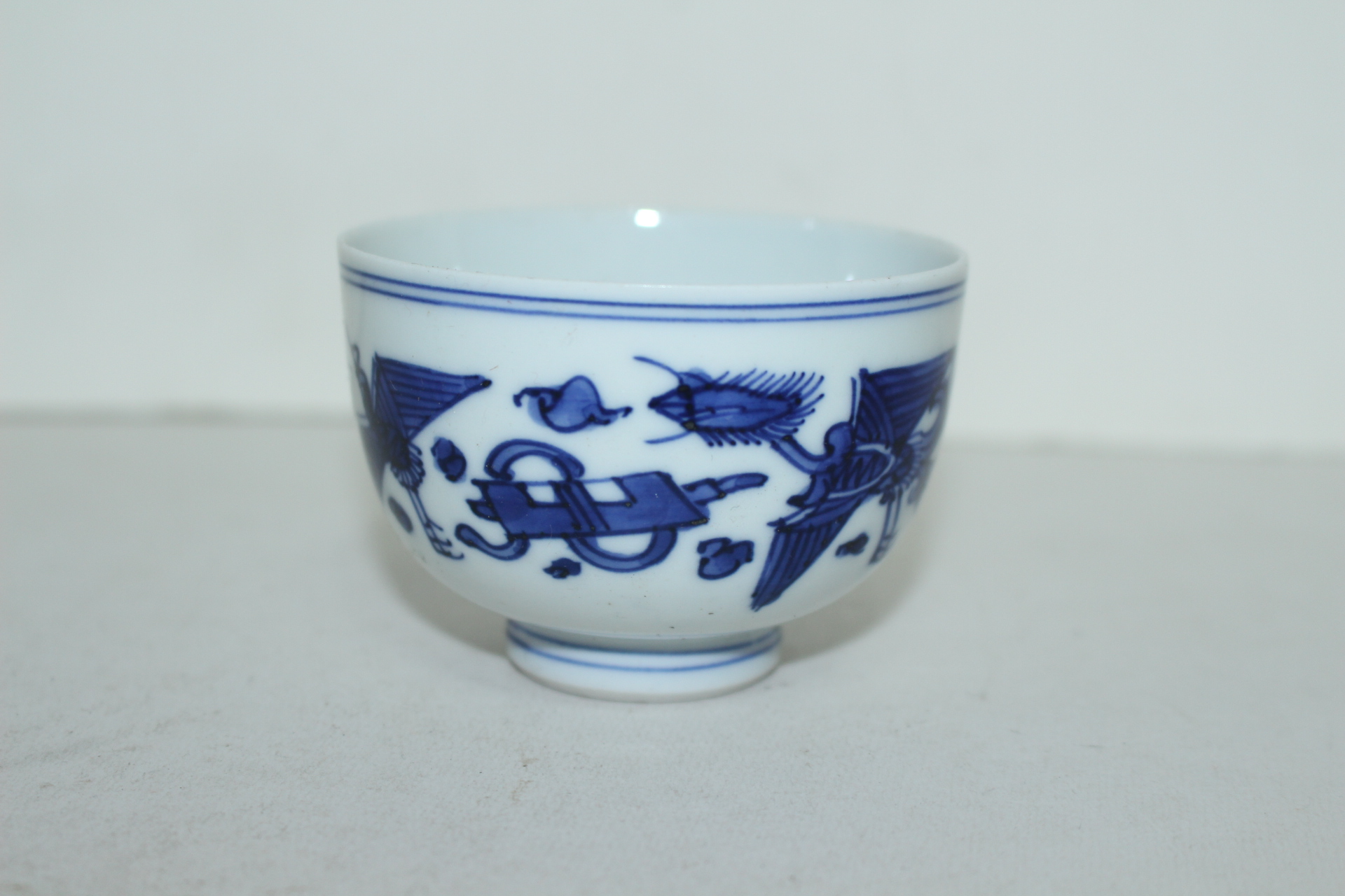 연대가좋은 이마리 청화백자 비익조문 잔