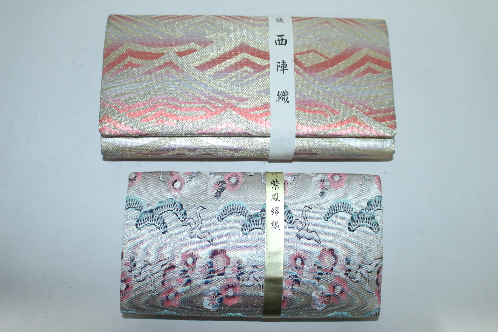 미사용 천으로된 금채화문 지갑 2점