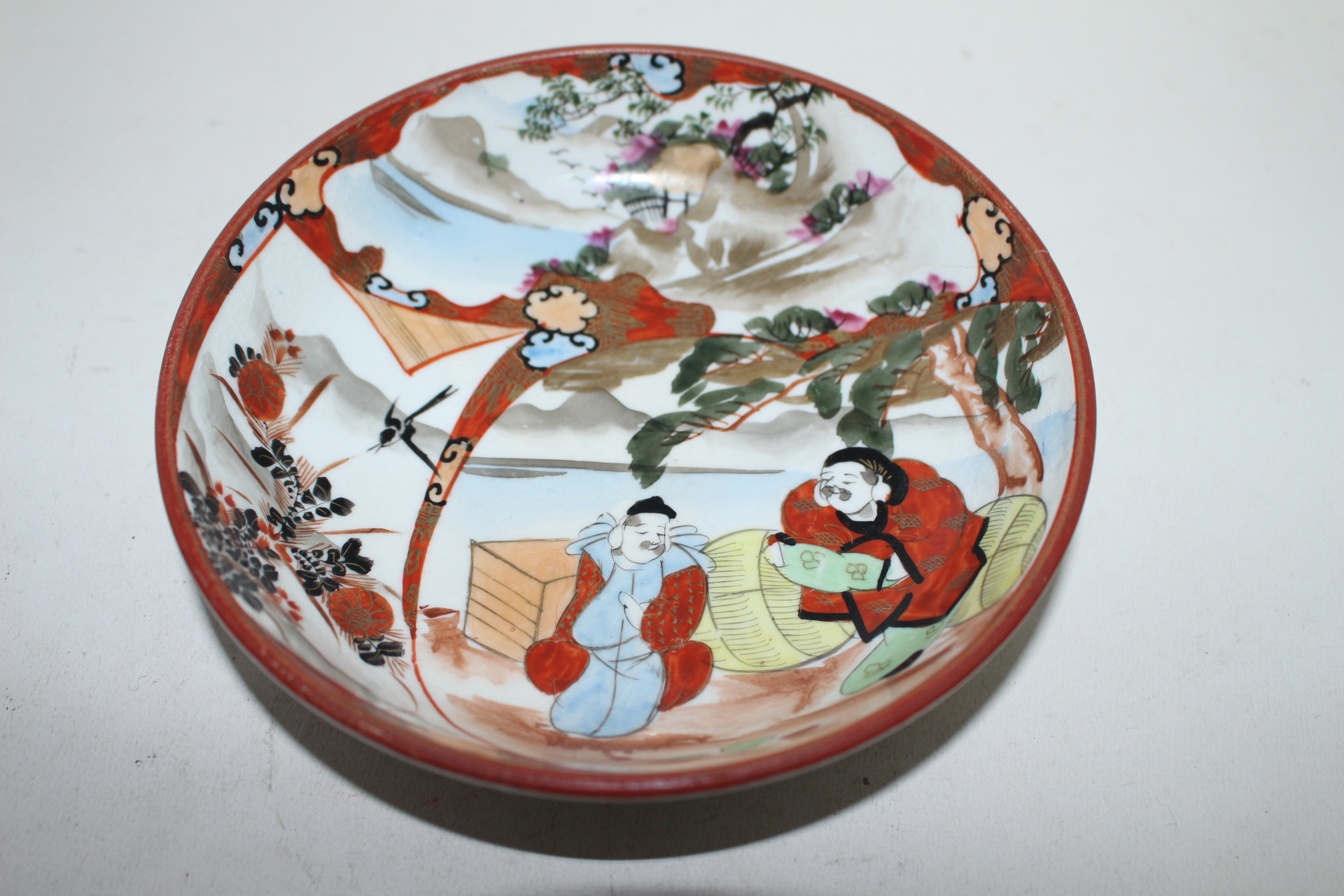 100년이상된 고구다니 진사백자도인문 완