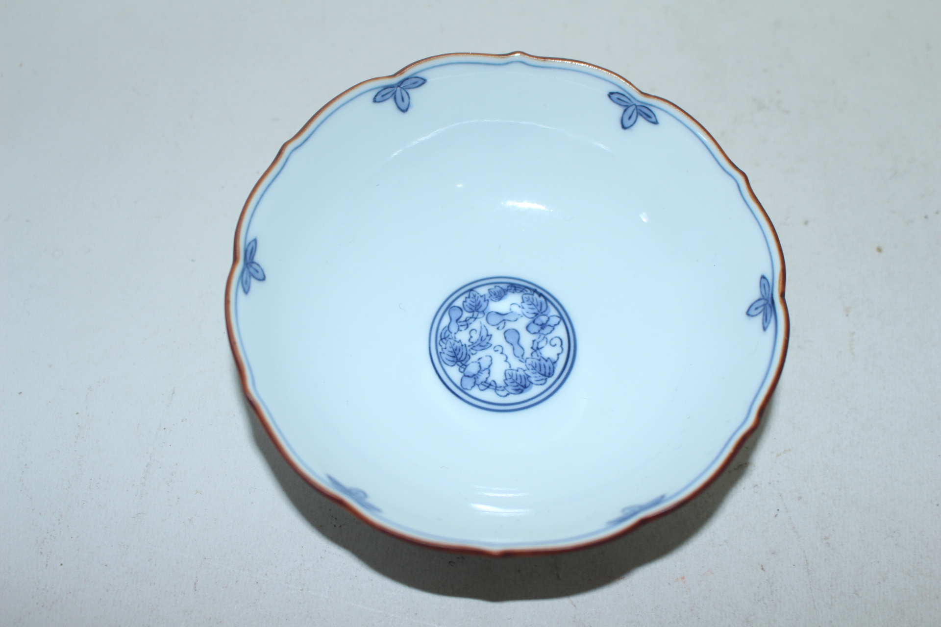 이마리 청화백자 화문화형완 2점