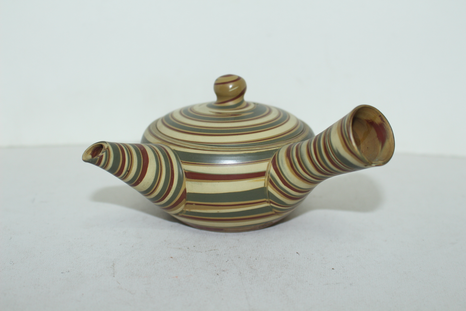 자사도자기 청자연리문 다관