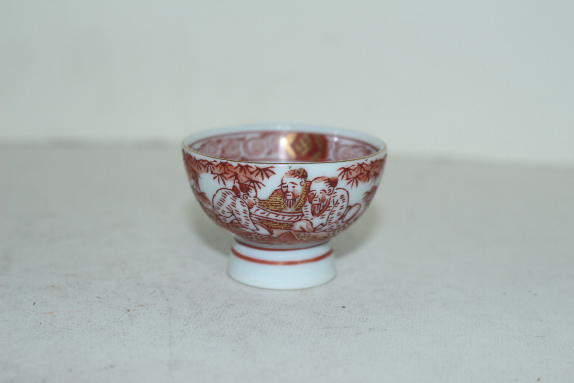 구다니 진사백자도인문 잔