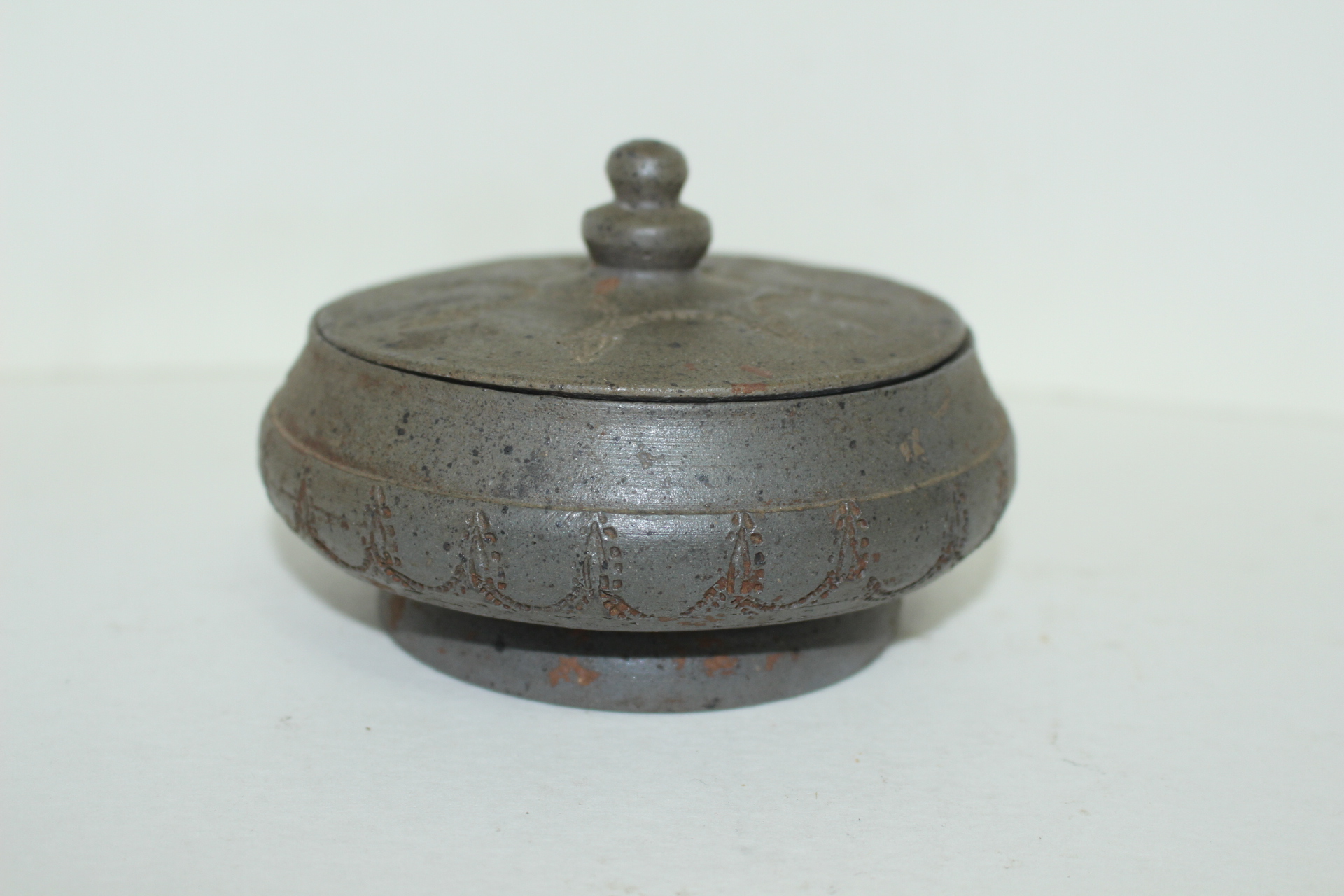 토기 인화문 탑모양두껑 벼루