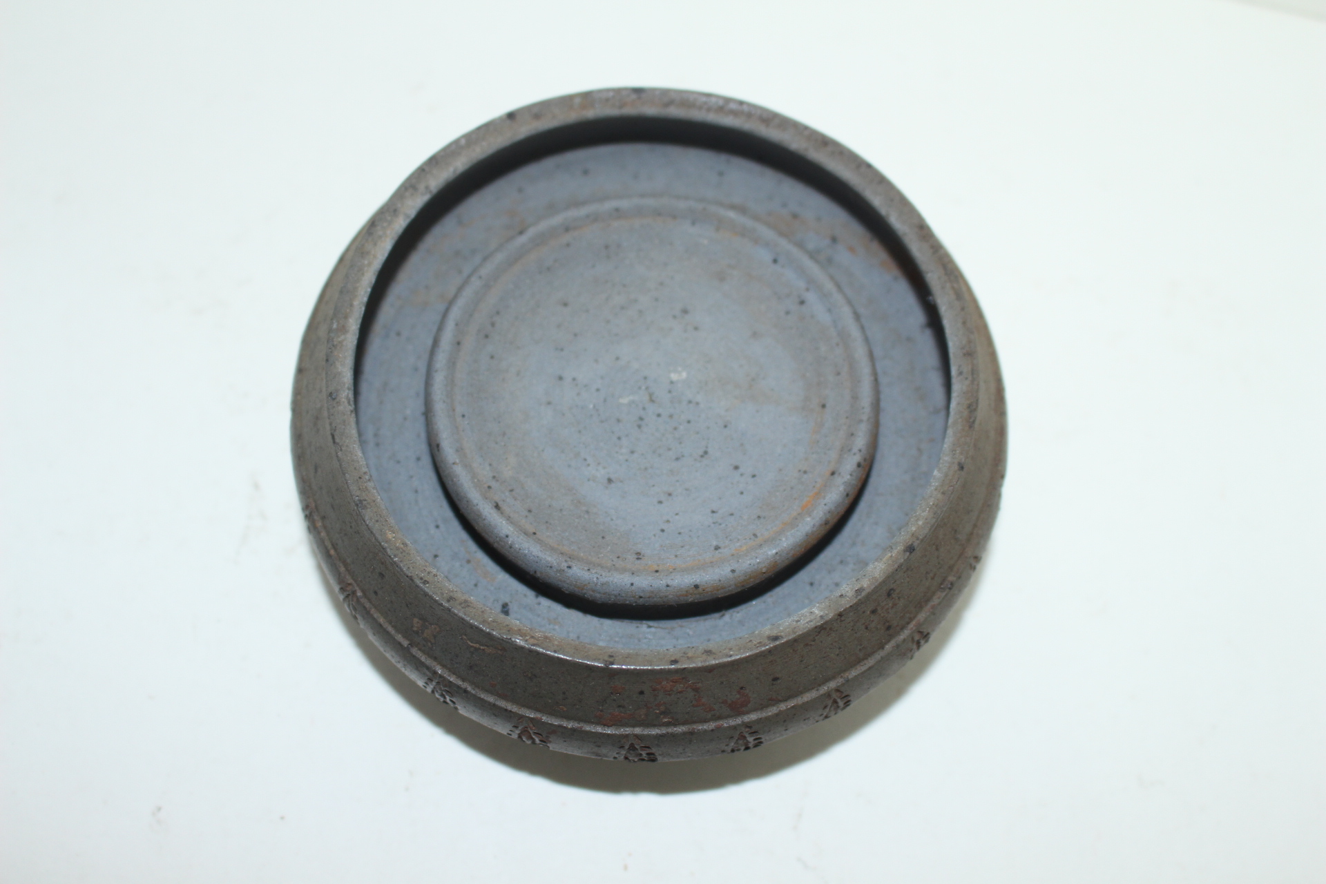 토기 인화문 탑모양두껑 벼루