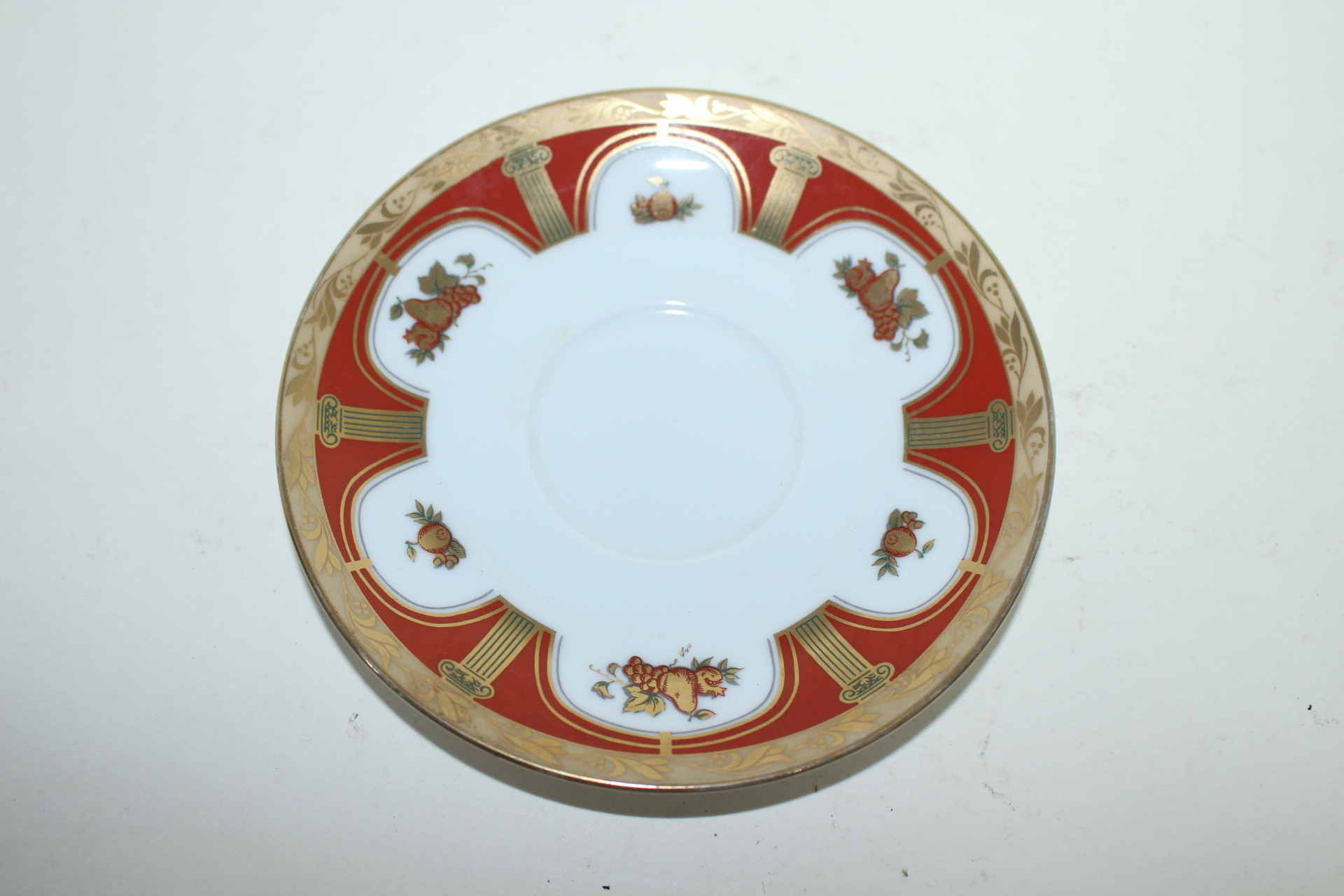 백자진사금채화문 잔받침 2점