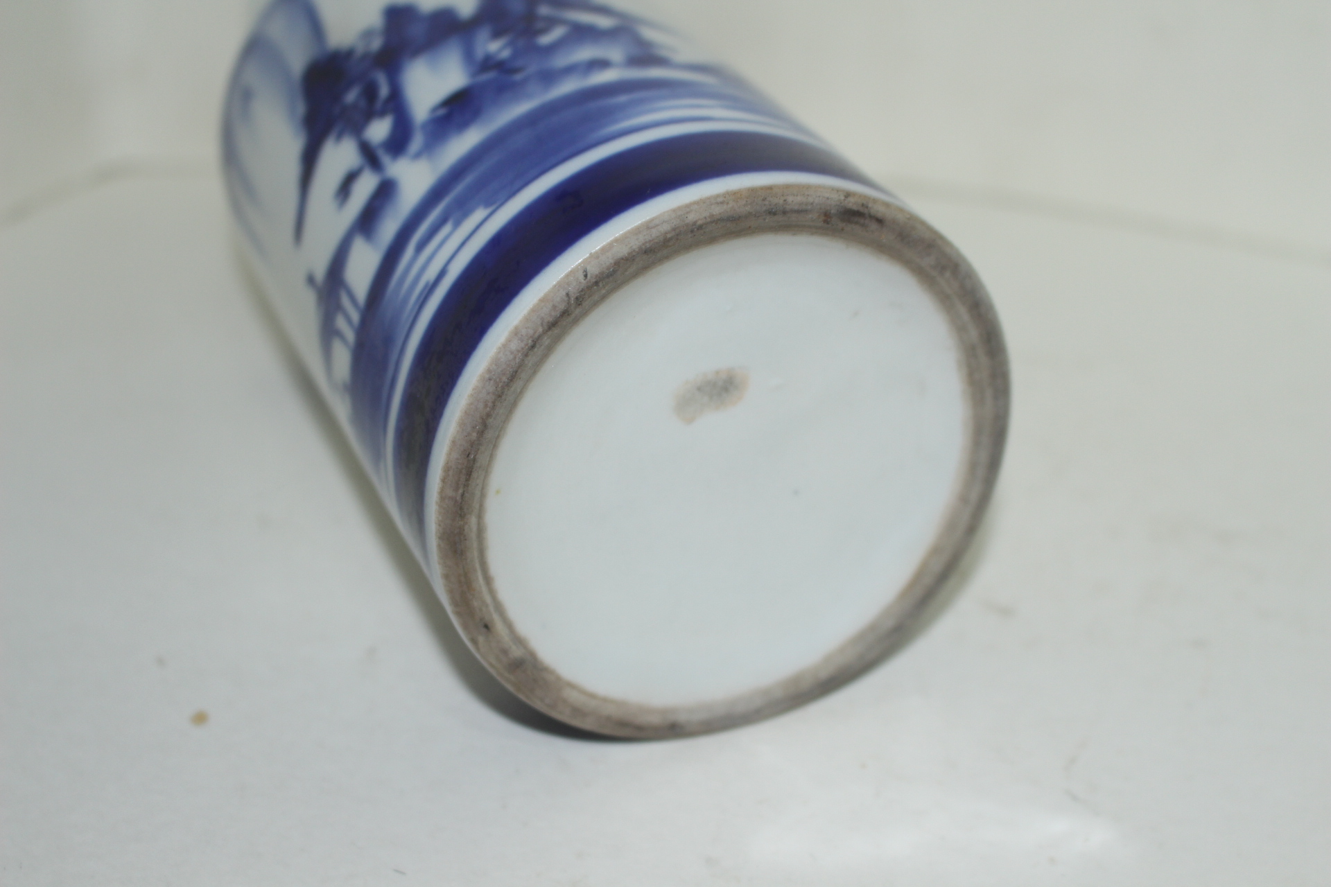 연대가좋은 청화백자산수문 주병