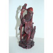 원목나무를 통으로 조각한 도인 조각상