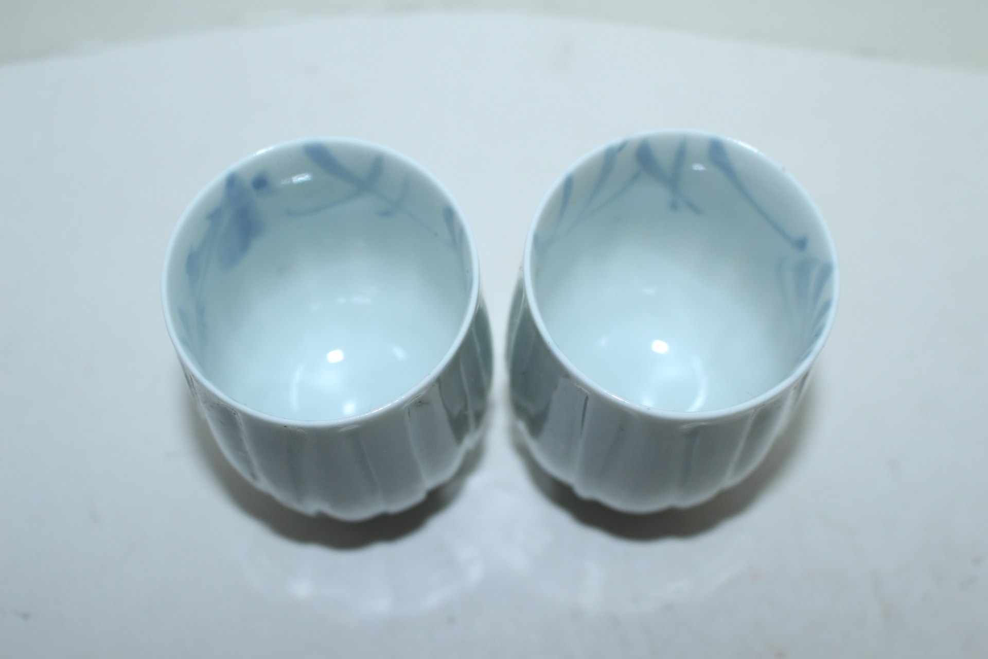 이마리 청화백자초화문 잔 2점