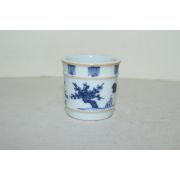 명품-연대가좋은 죽천(竹泉)작 청화백자초화문 잔