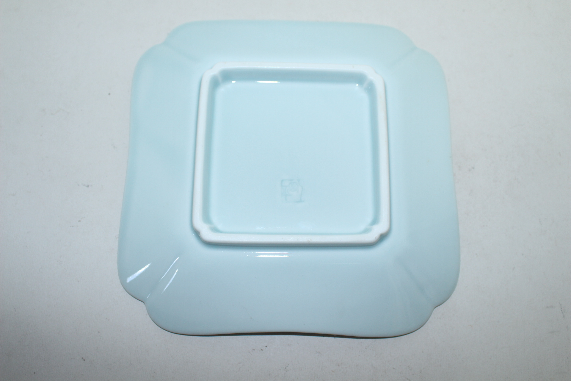 이마리 청화백자 토끼문 사각완