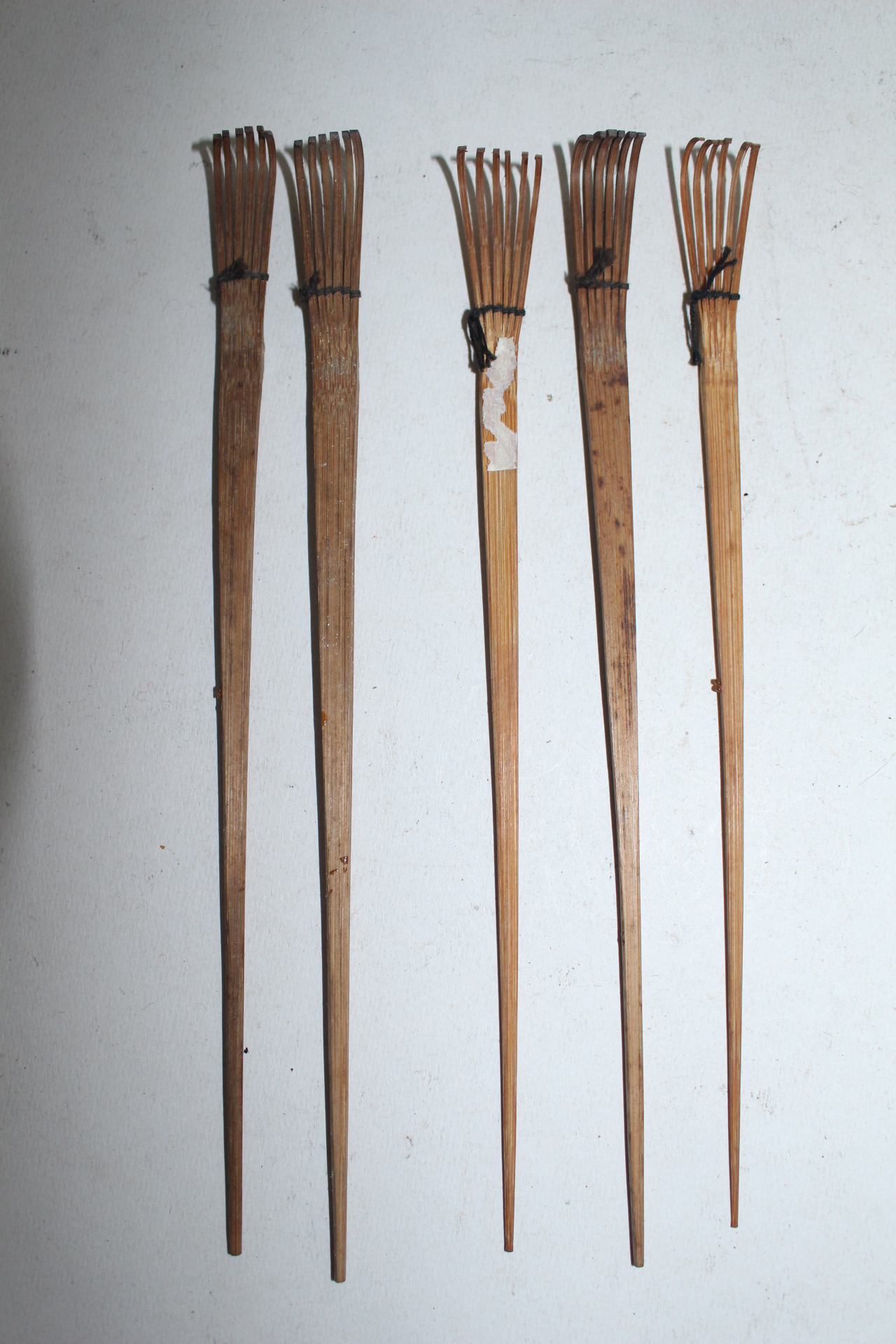 대나무로된 차도구 갈꾸리 5점