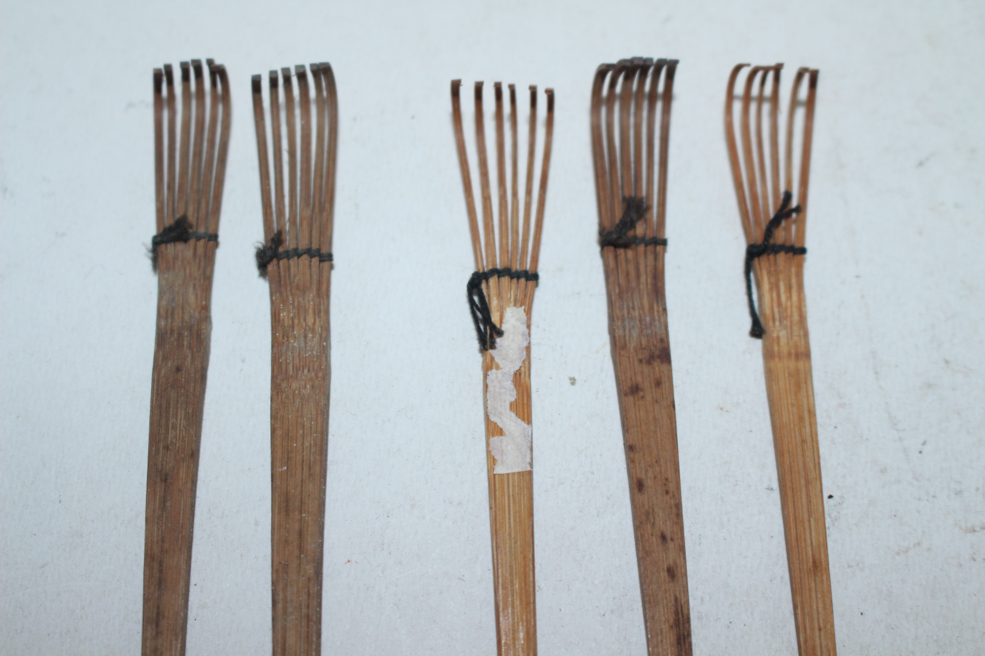 대나무로된 차도구 갈꾸리 5점