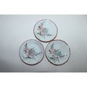 연대가좋은 진사백자화문 화형완 3점