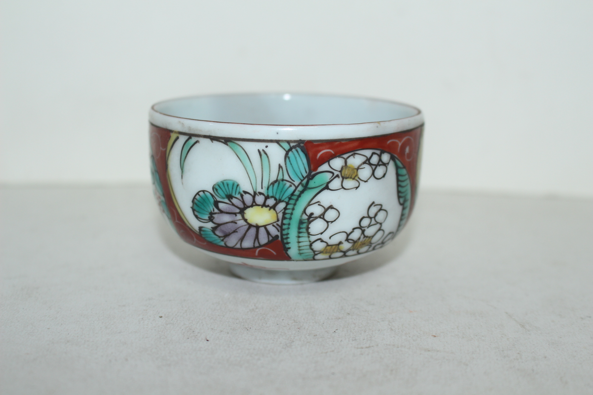 연대가좋은 청화백자진사화문 잔