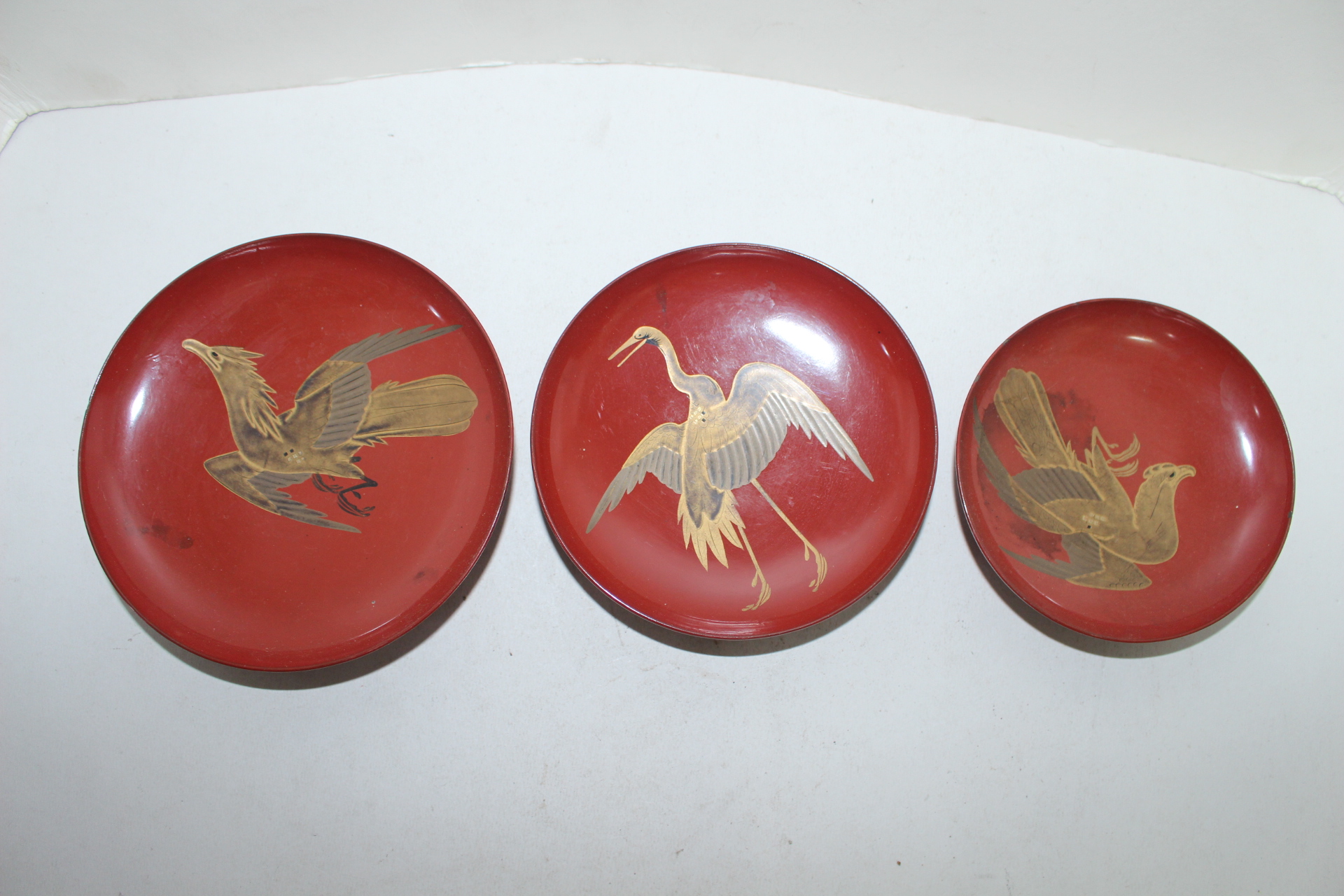 연대가좋은 나무에 금채된 새그림 완 3점