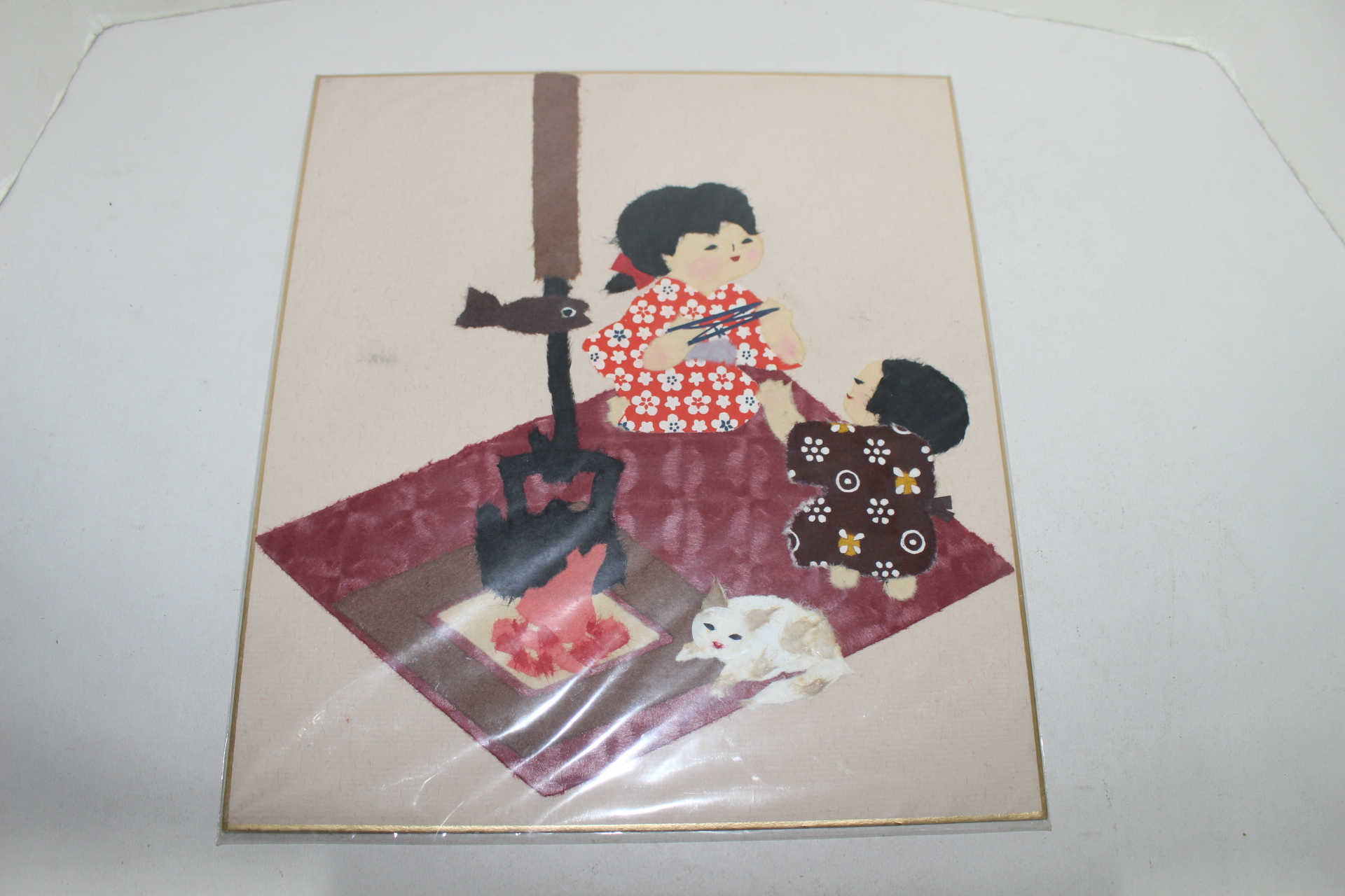 일본화지를 붙여만든 종이공예그림