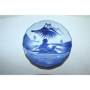 100년이상된 청화백자 산수문 화형완