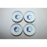 연대가좋은 청화백자 산수문 소완 4점