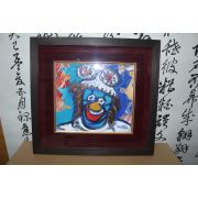 나무액자 유화그림 삐에로