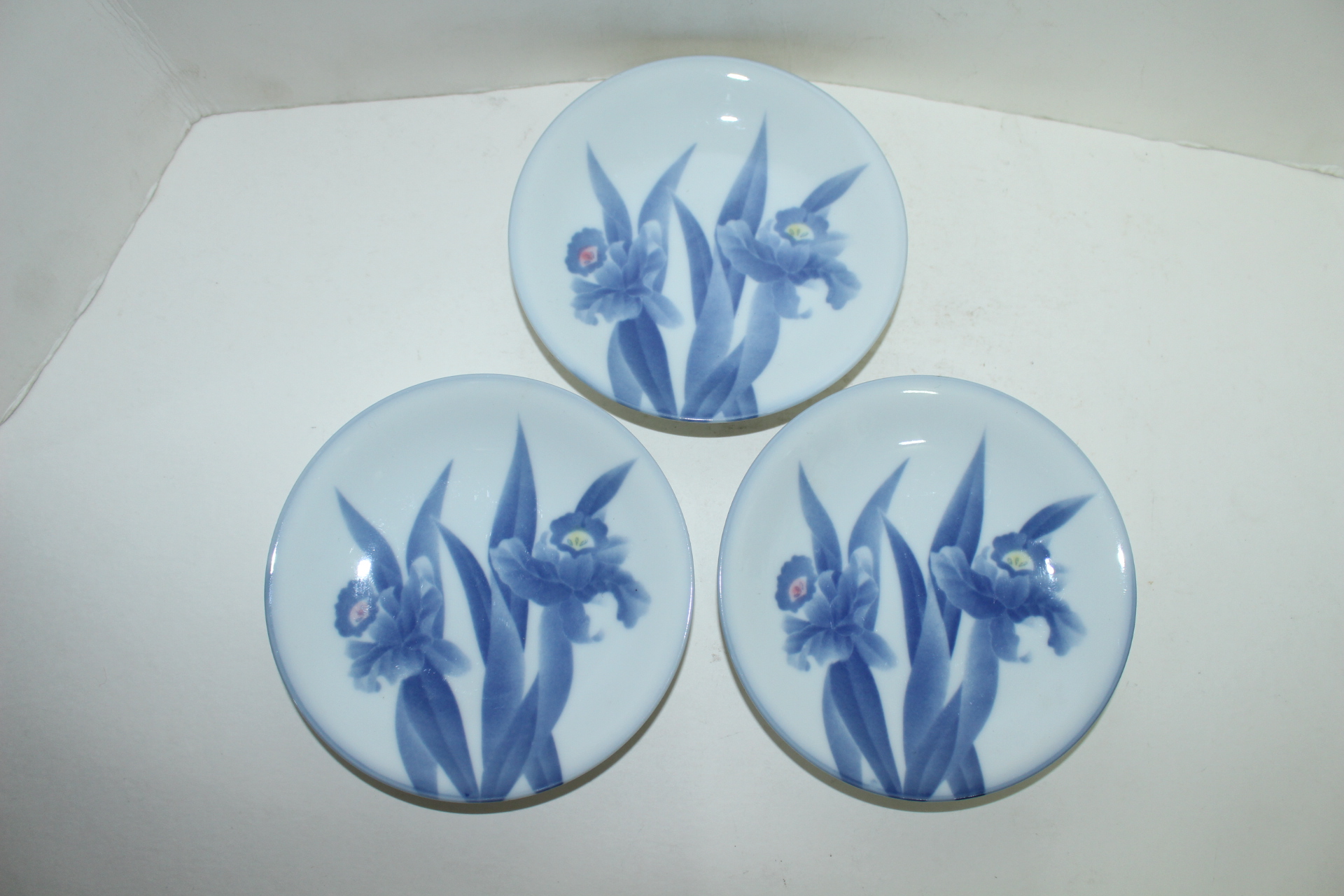 이마리 청화백자 난초화문 완 3점