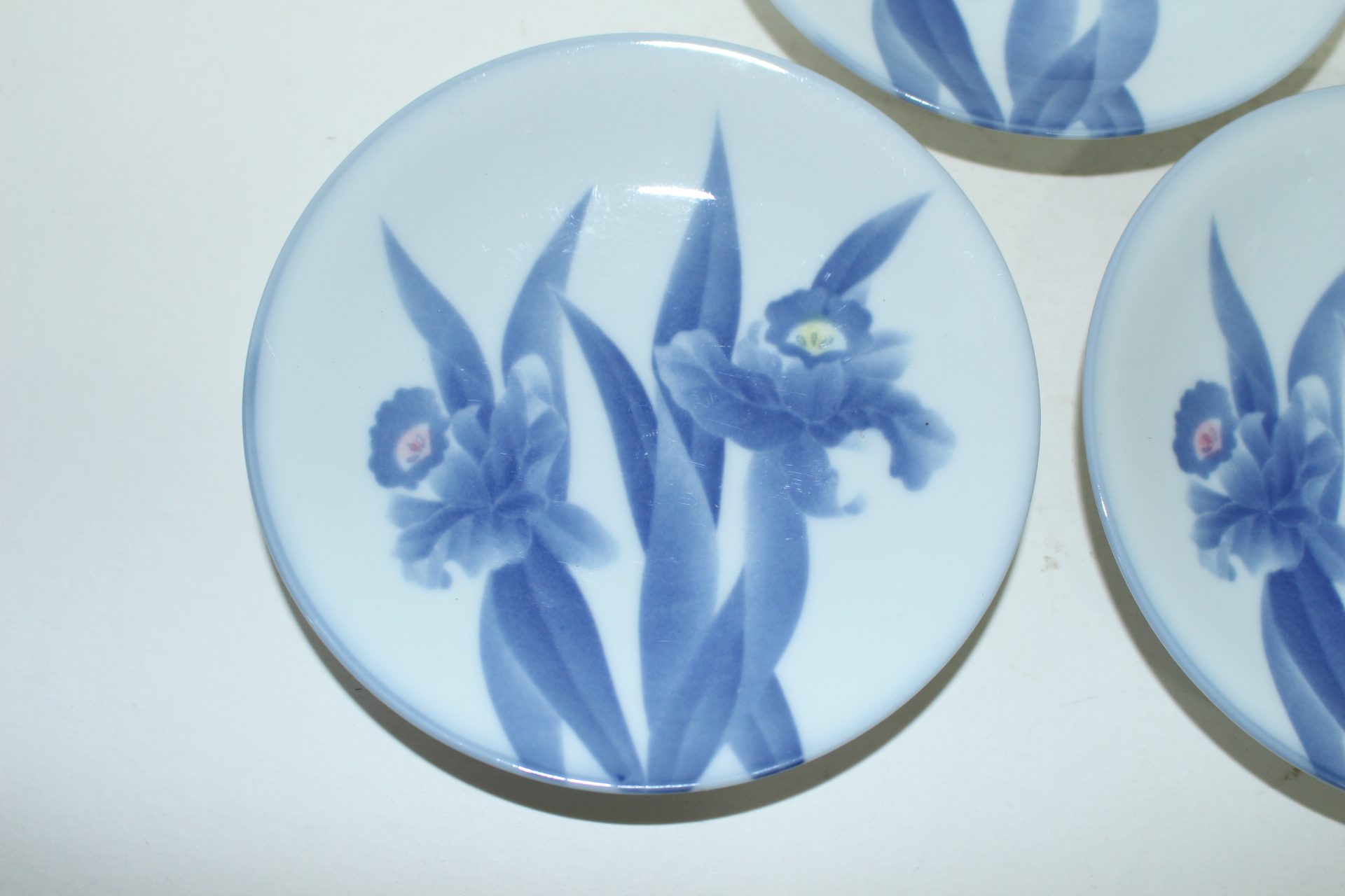 이마리 청화백자 난초화문 완 3점