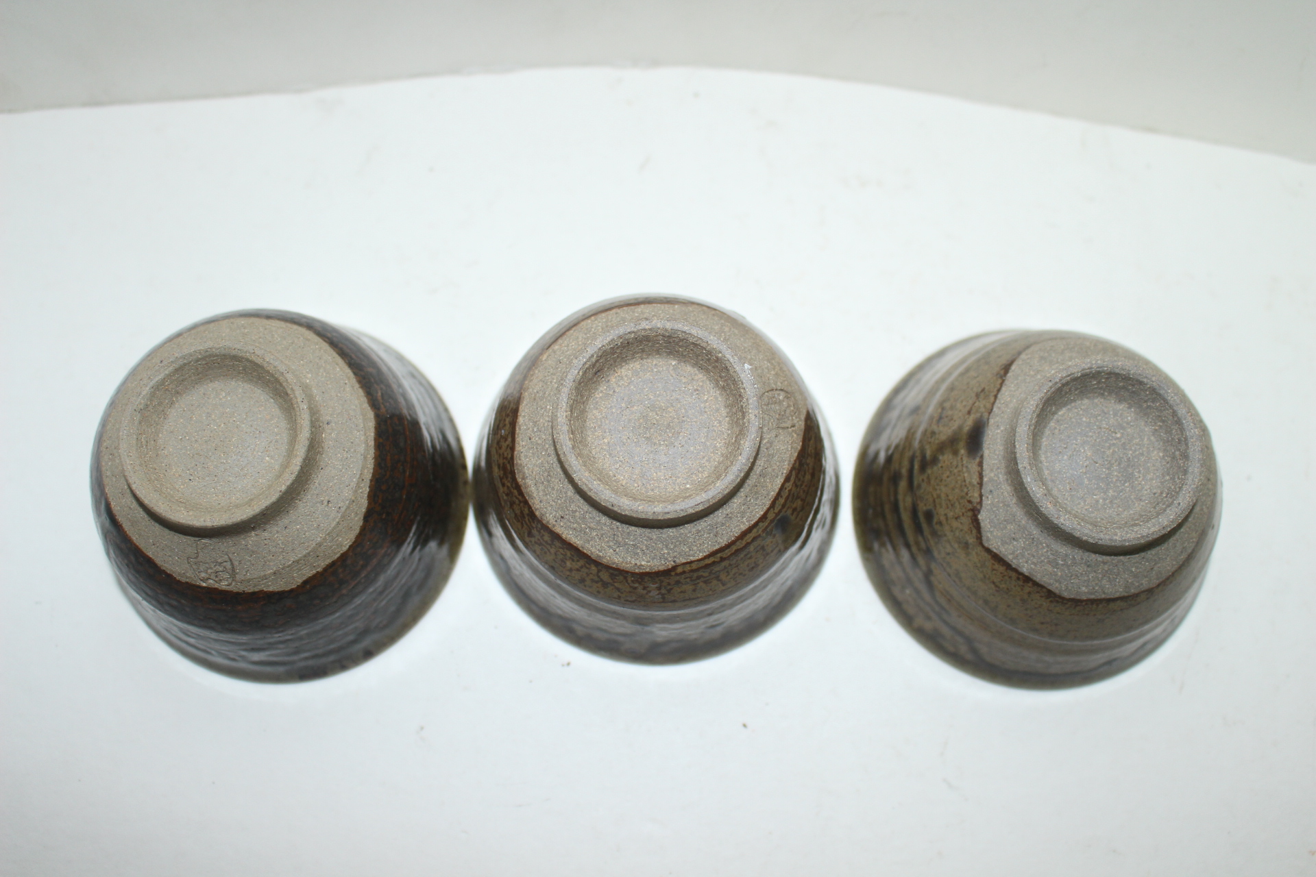 청자 귀얄문 잔 3점