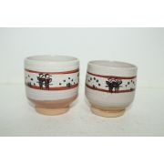 분청자 철화인물문 잔 2점