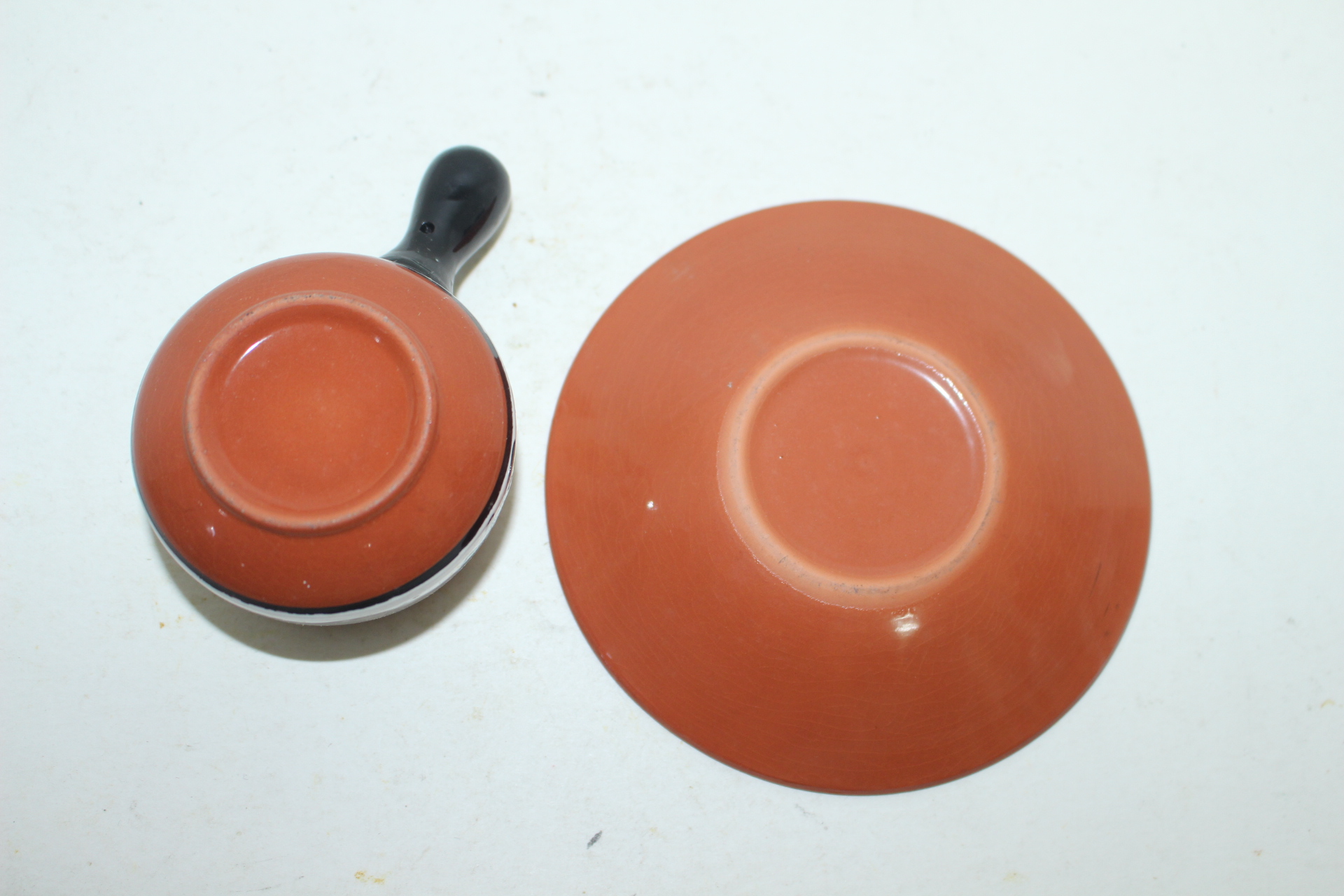 외국산 손잡이가 특이한 분청자조화문 커피잔셋트