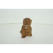 향단목 나무로된 강아지 조각상