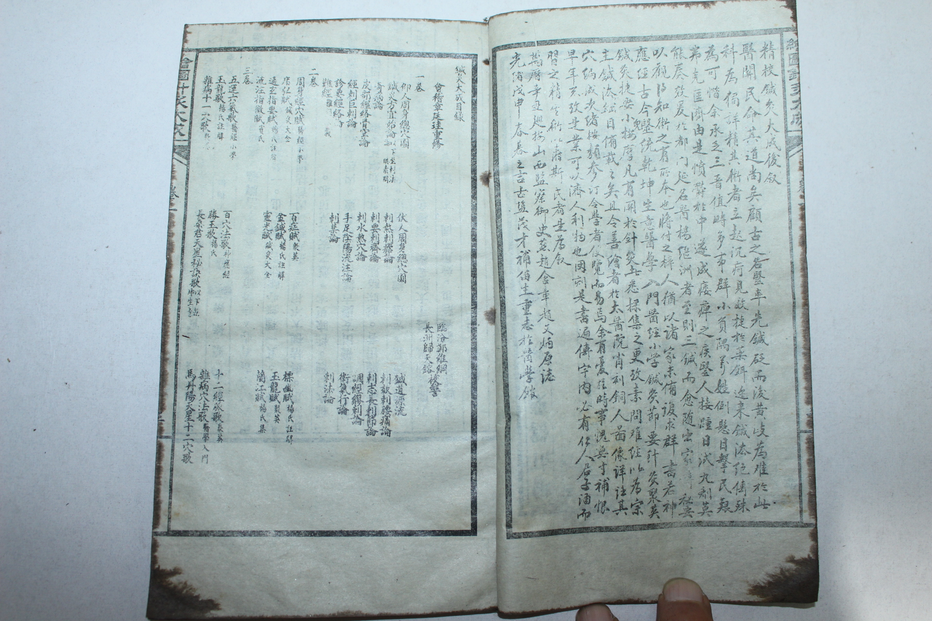 중국석판본 의서 회도침구대성(繪圖針灸大成) 17책완질