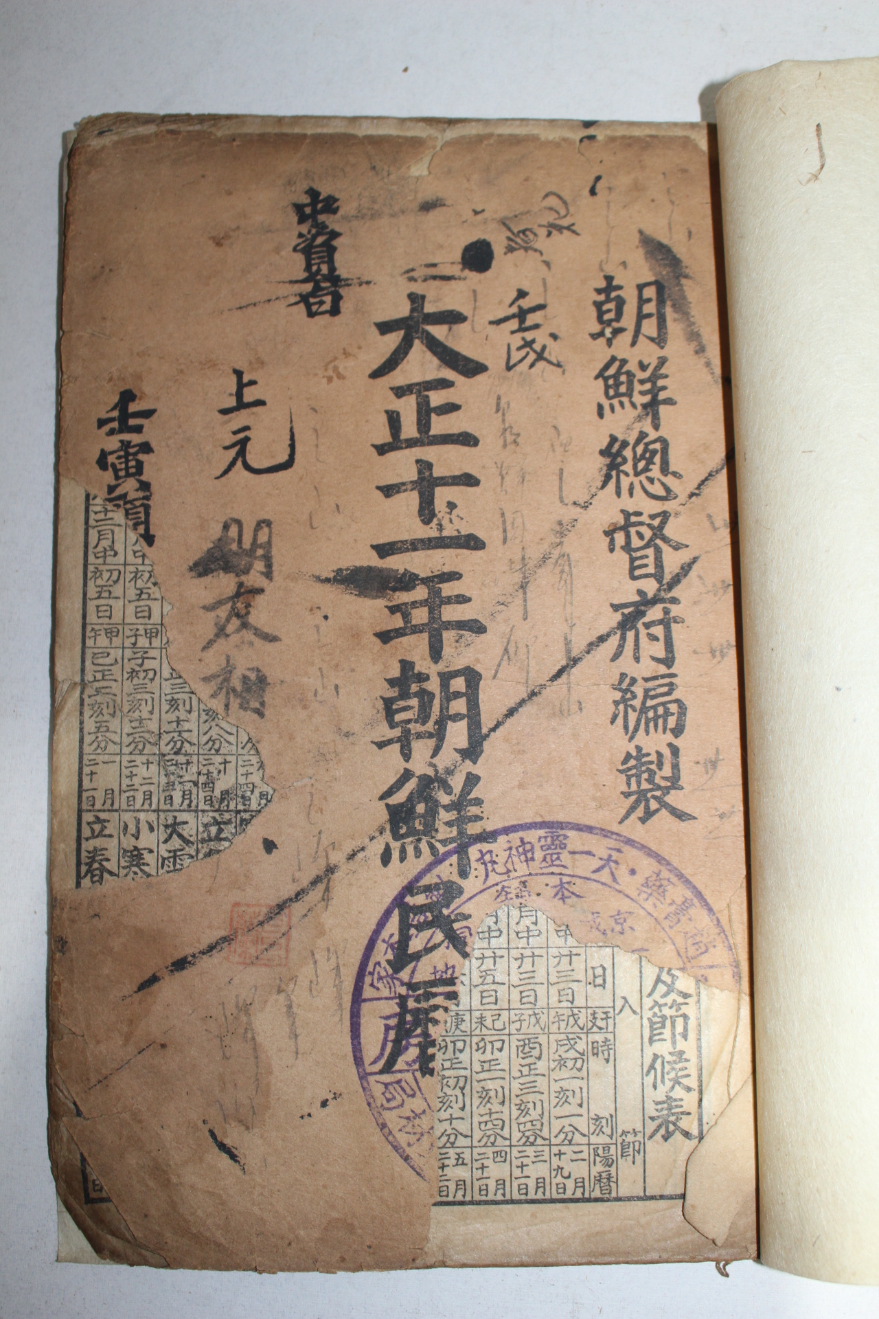 1921년 대정11년 조선민력