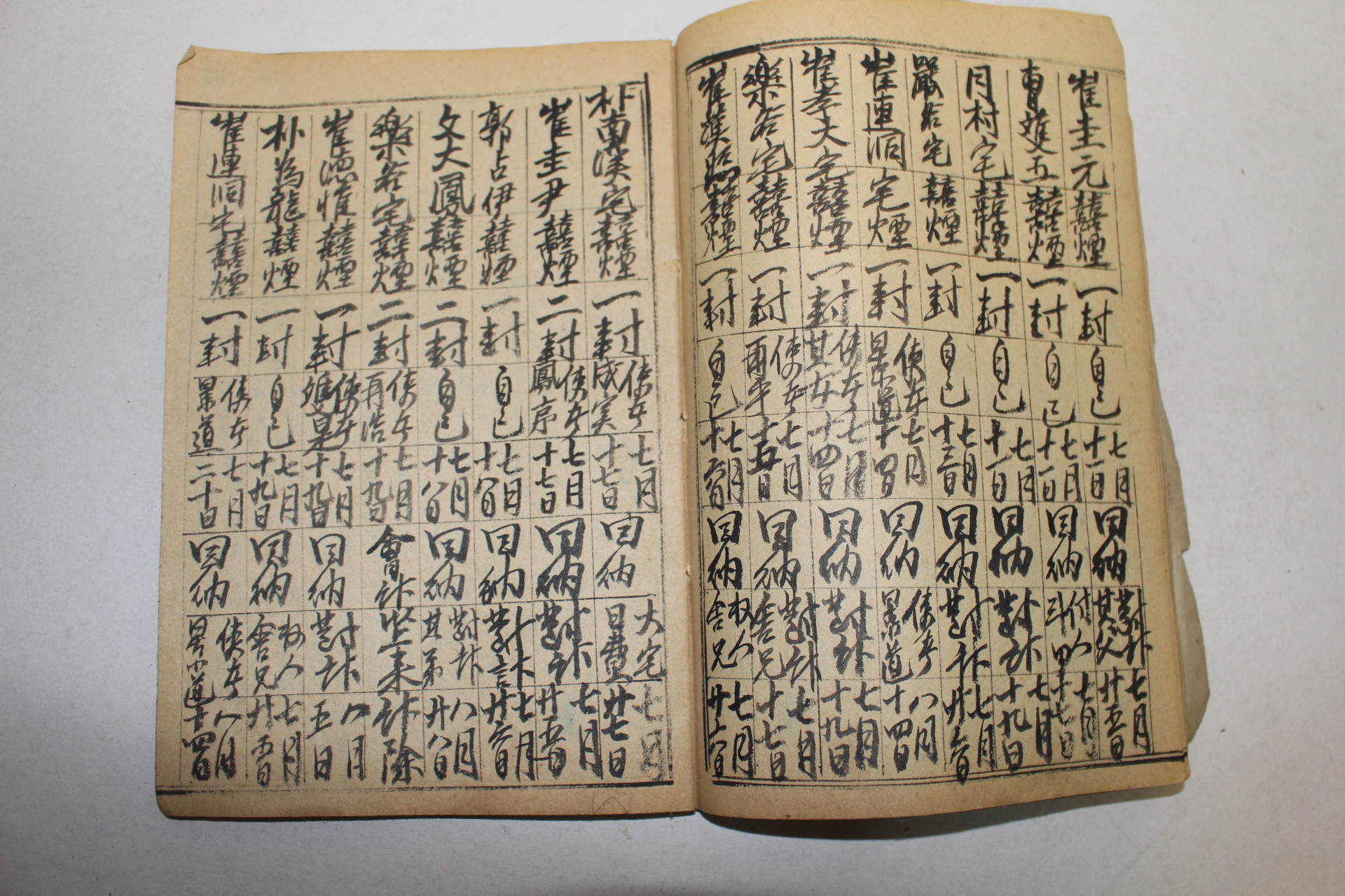 일제시기 수백명의 인적내용이 있는 장부