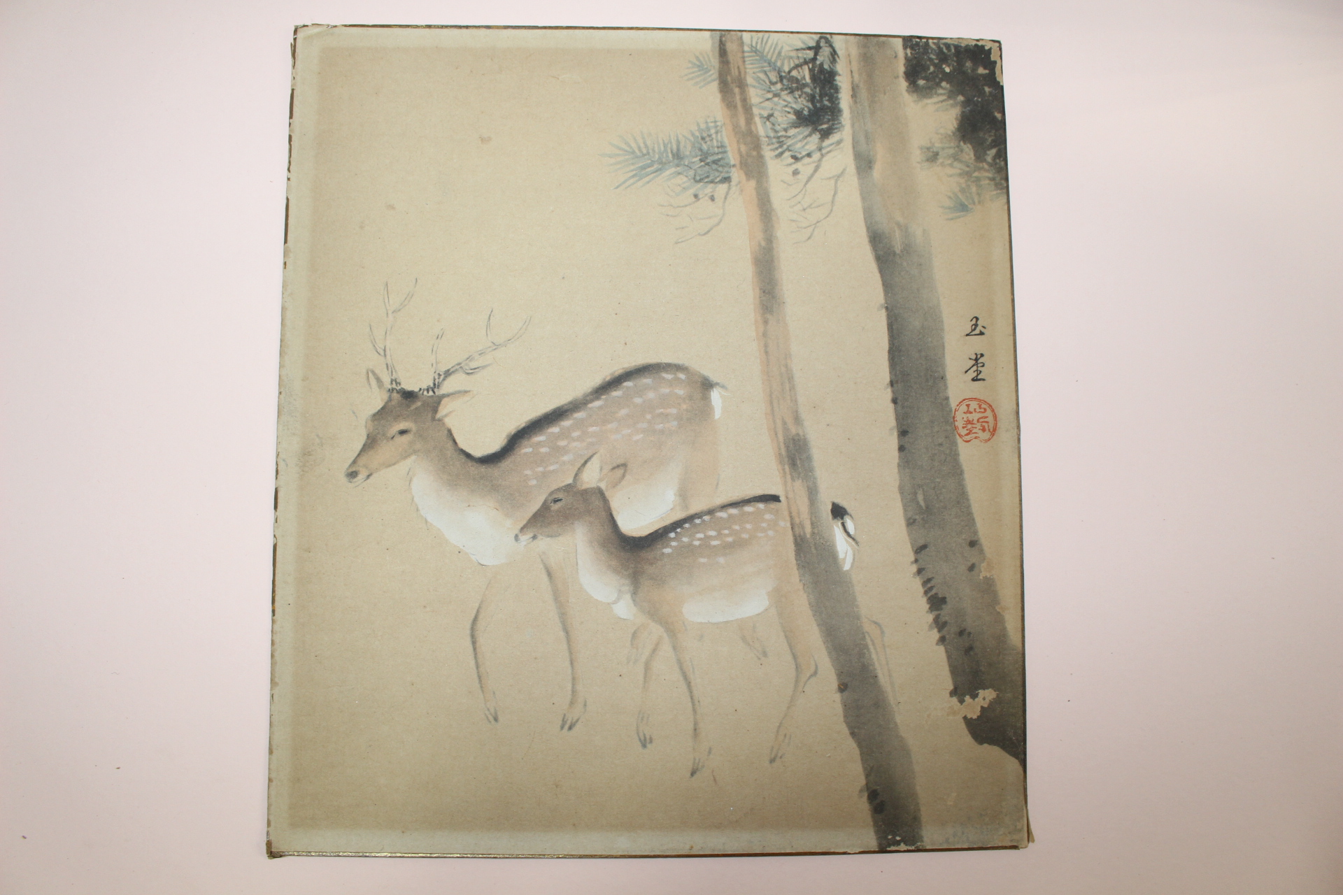 연대가좋은 사슴그림 인쇄판화