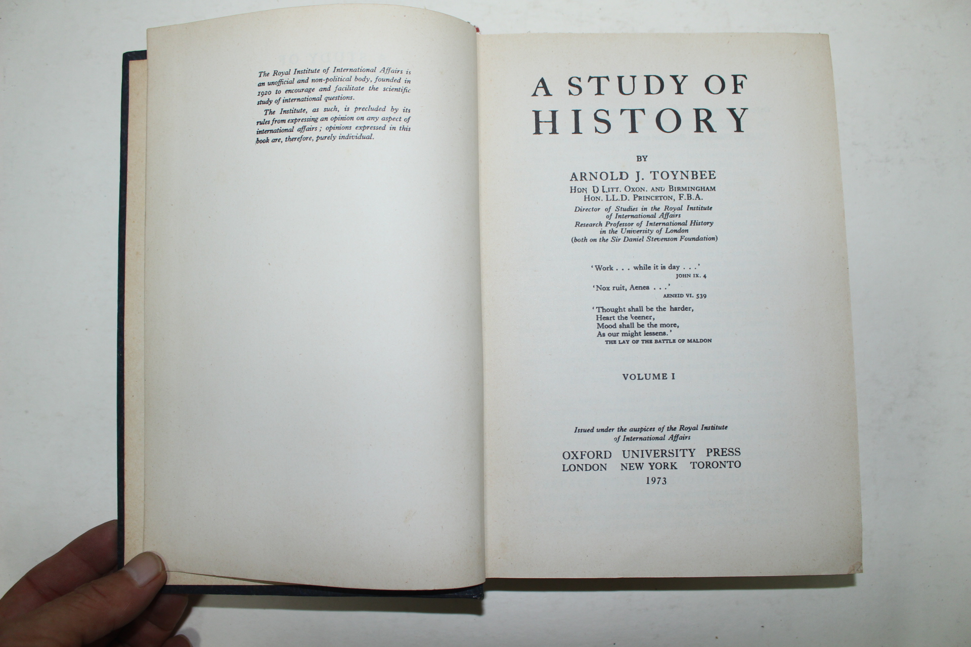 1973년 미국간행 역사서 토인비 A STUDY HISTORY TOYNBEE 10책완질