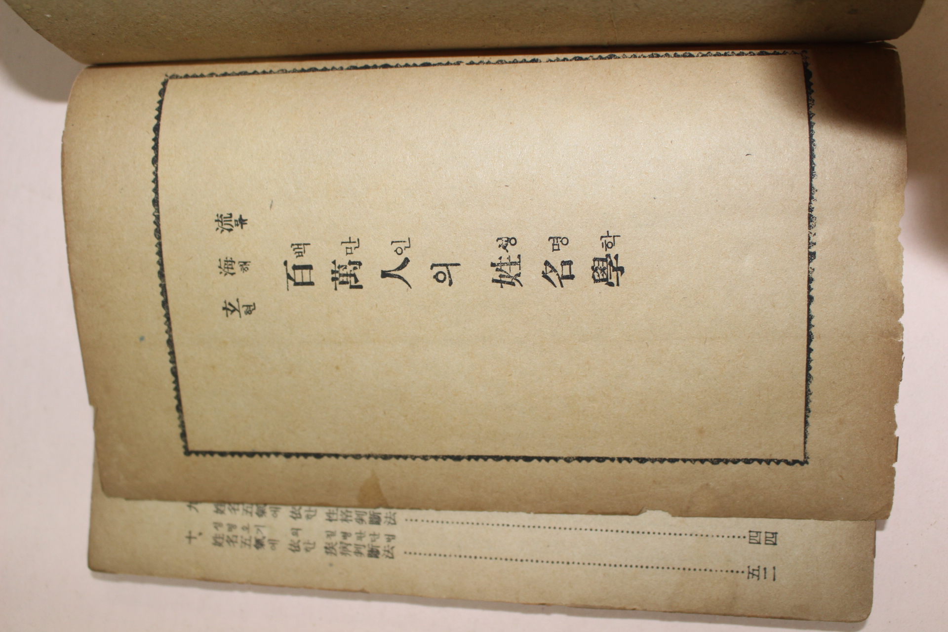 1966년 백만인의 성명학