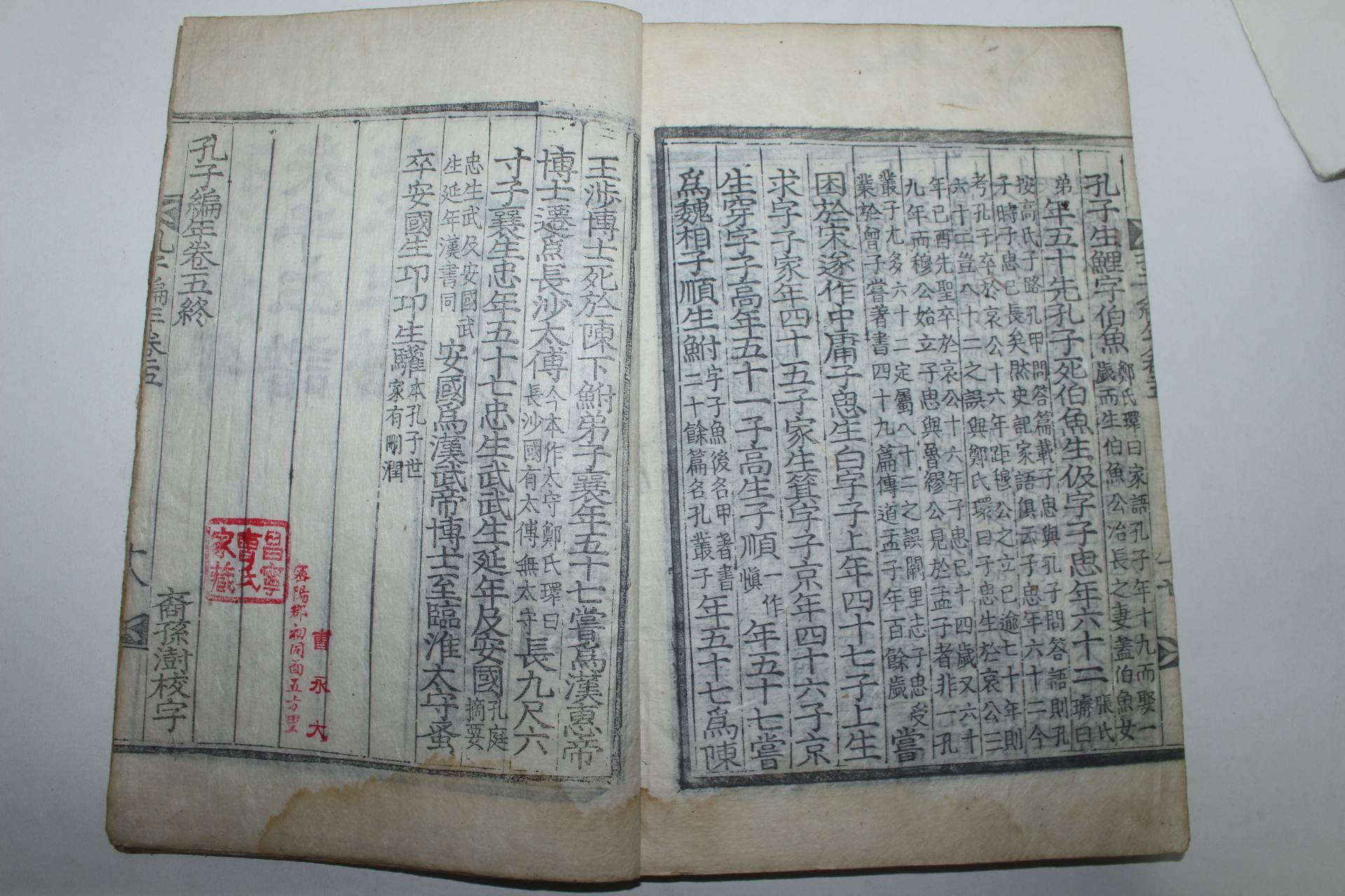 1915년 목판본 공자편년(孔子編年) 1책완질 (晉州刊)