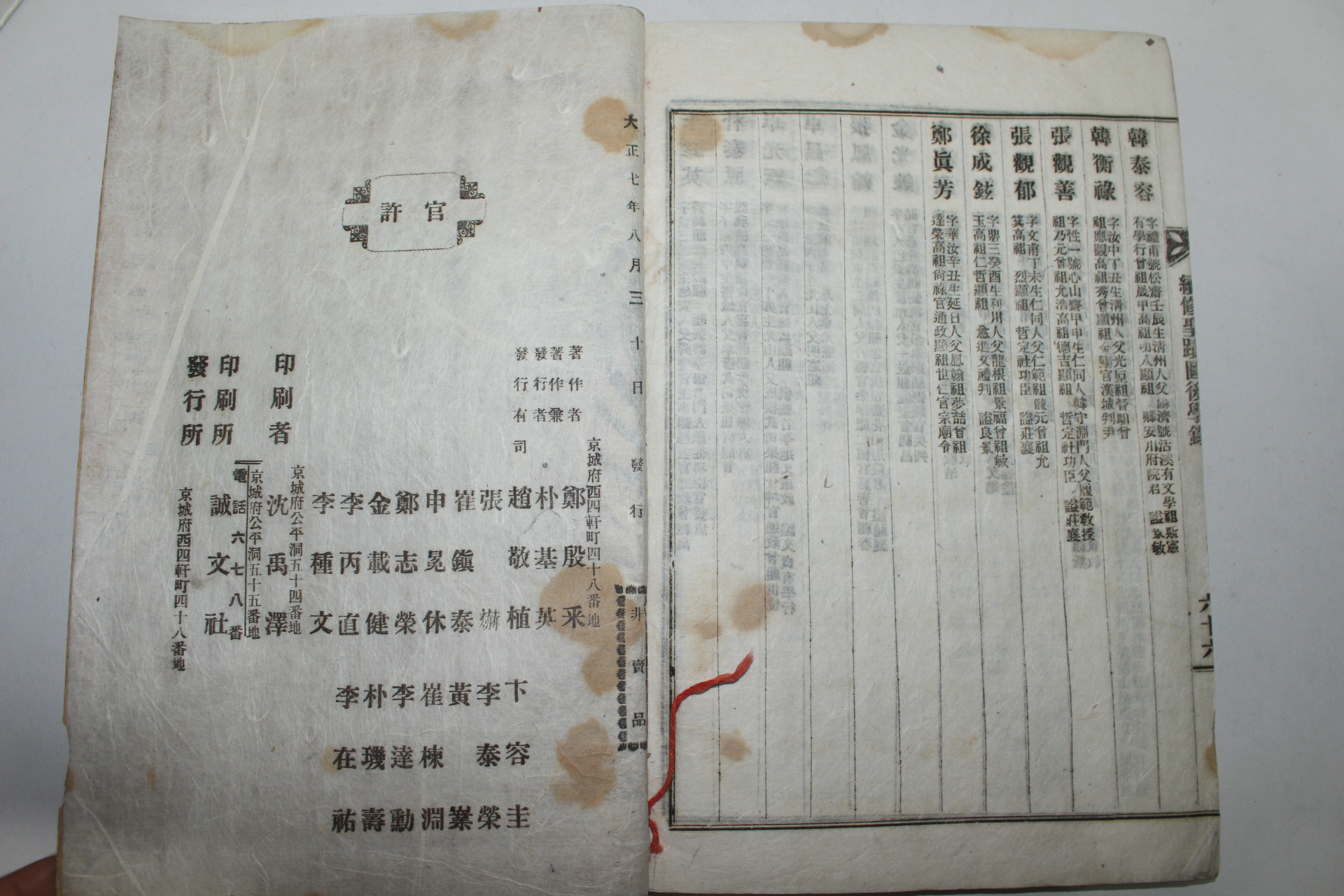 1918년 경성간행 속수성적도후학록(續修聖蹟圖後學錄)1책완질