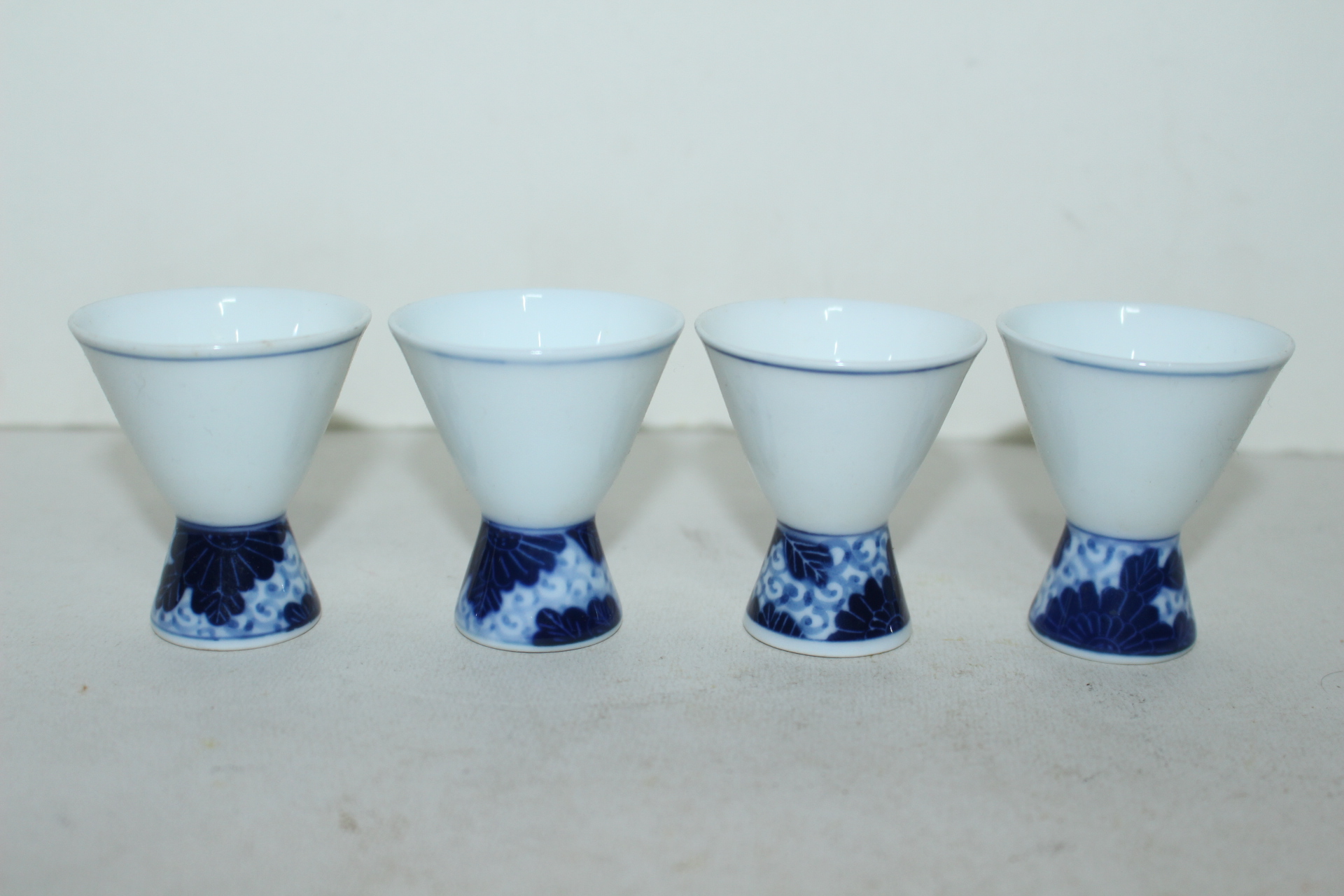 향란사 청화백자화문 잔 4점