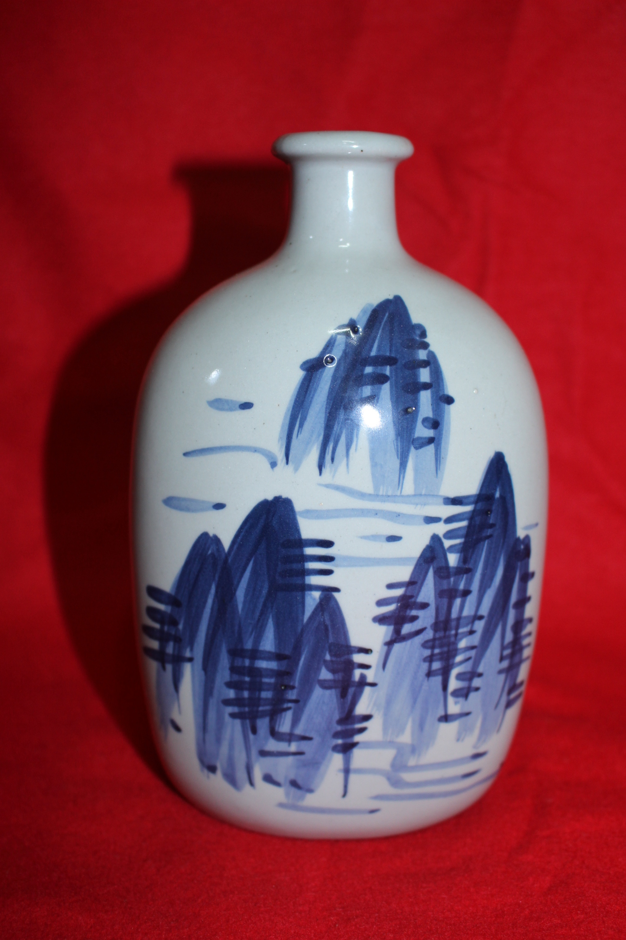 청화백자 산수문 주병