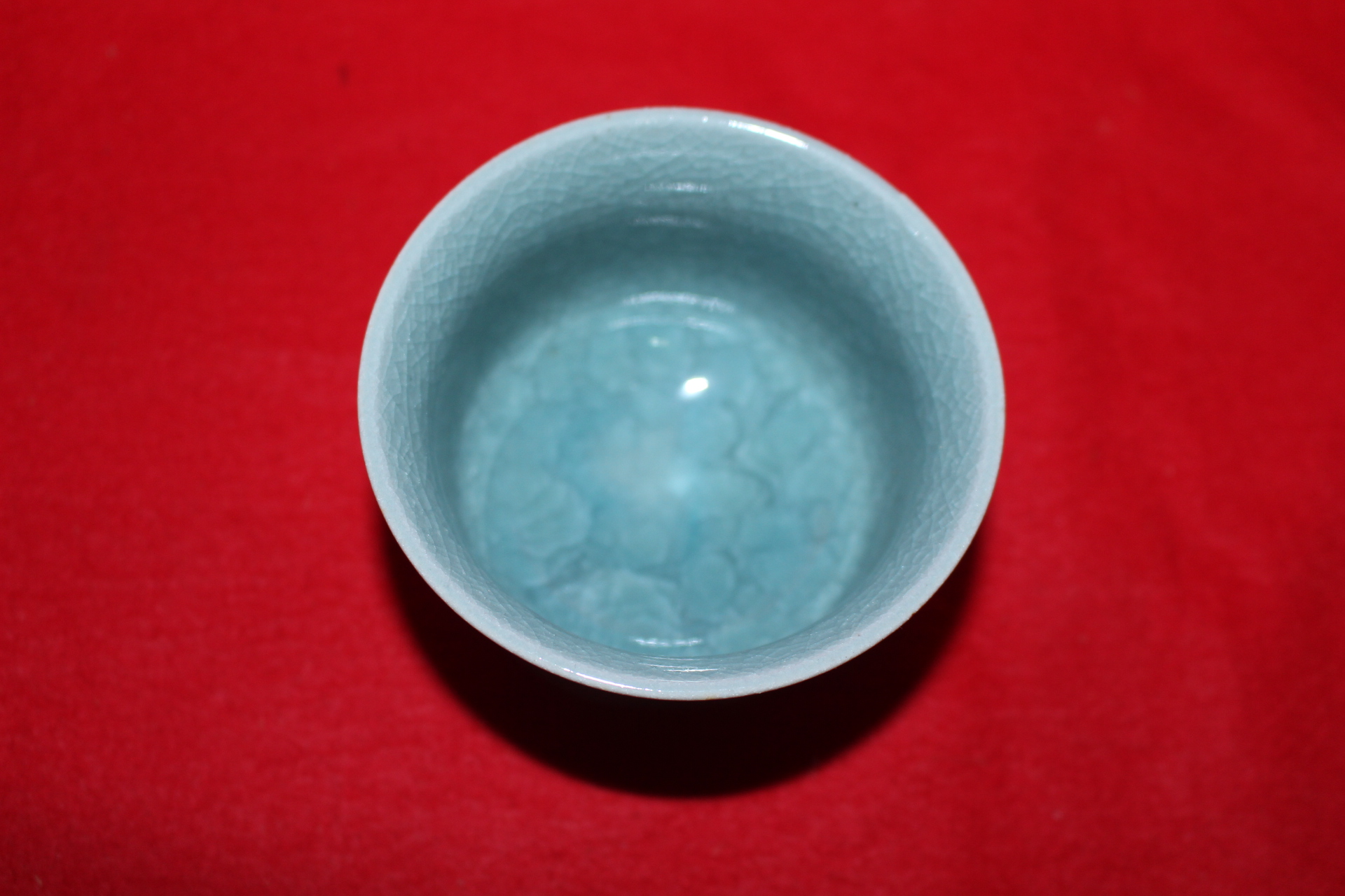 빙열이 있는 청자잔 5점셋트