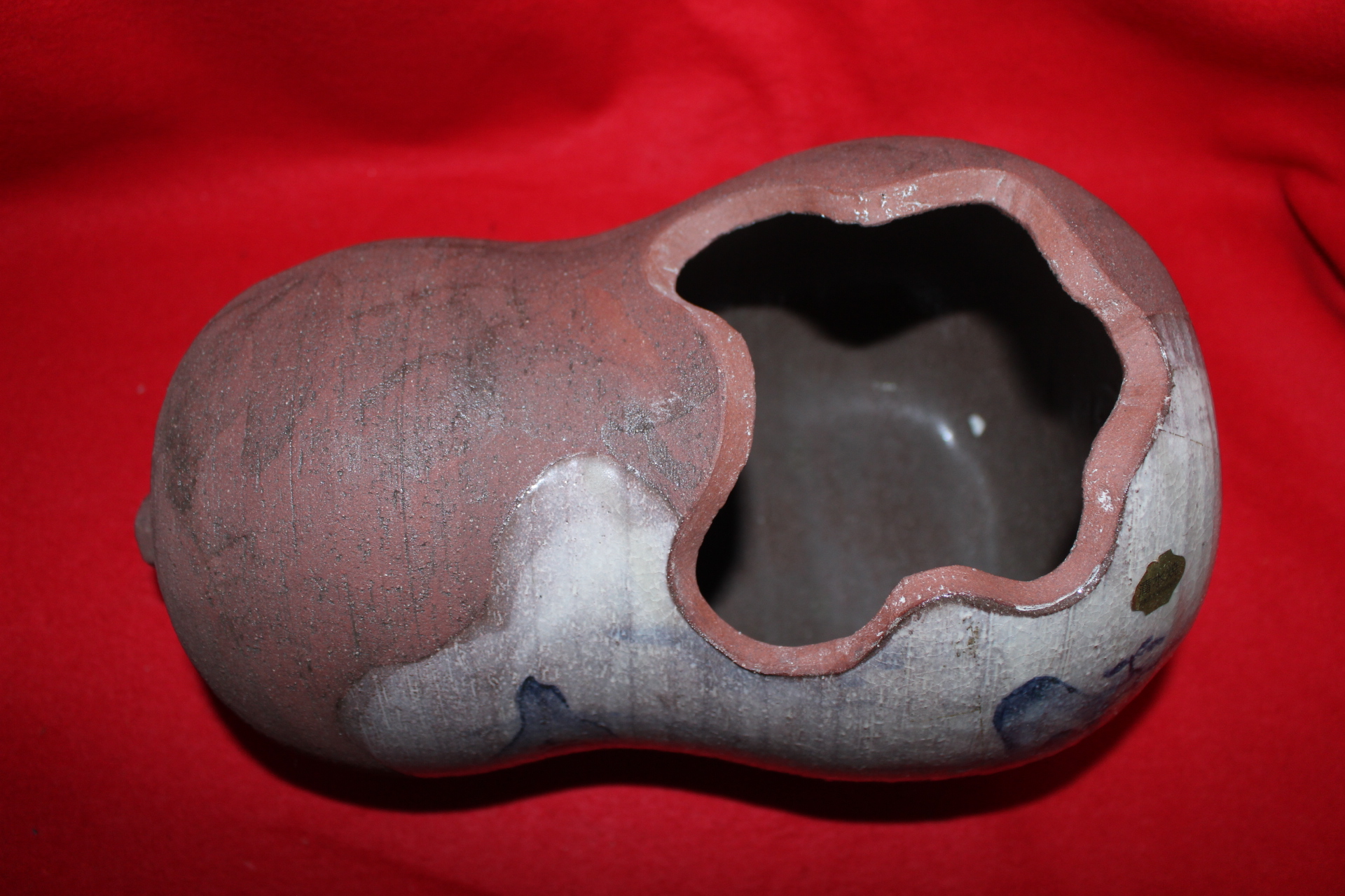 청자 청화산수문 박모양 화병