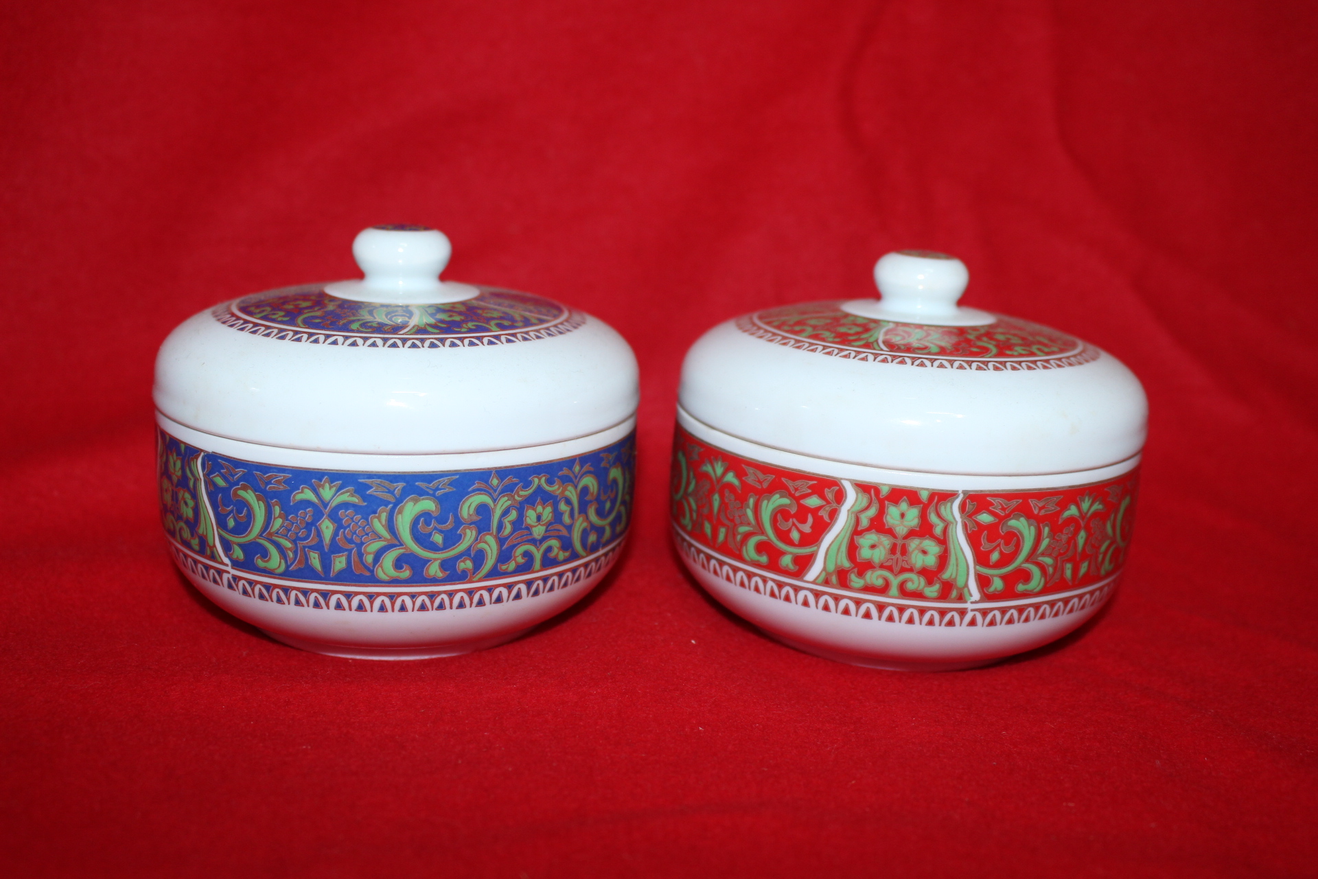 청화 및 진사백자화문 합 2점