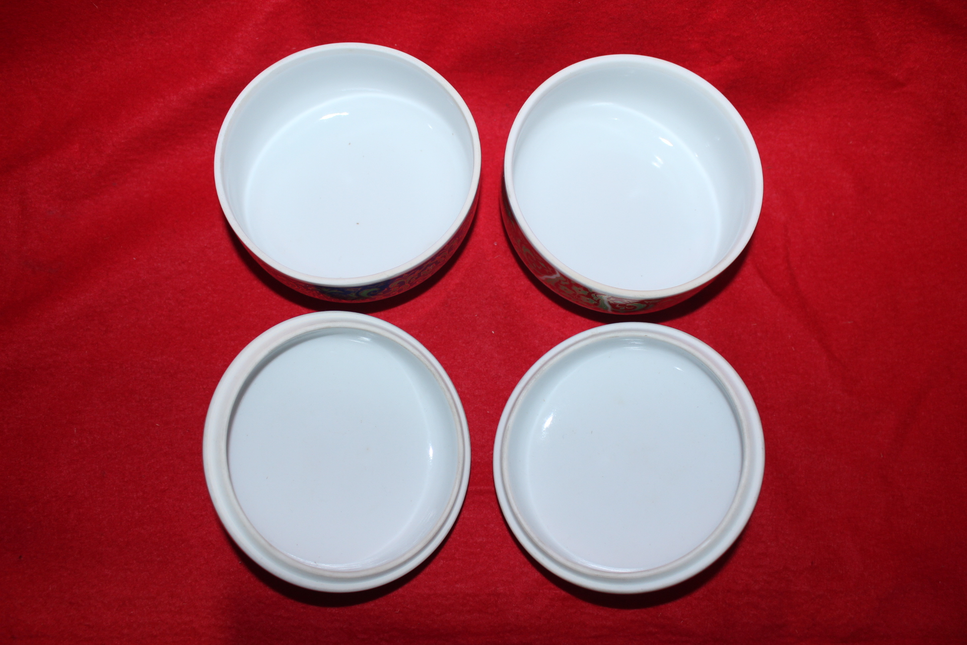 청화 및 진사백자화문 합 2점